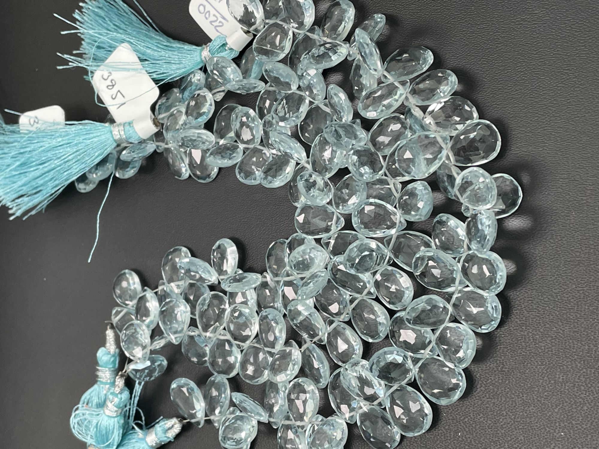 Aquamarine Hydro Quartz Pear Faceted