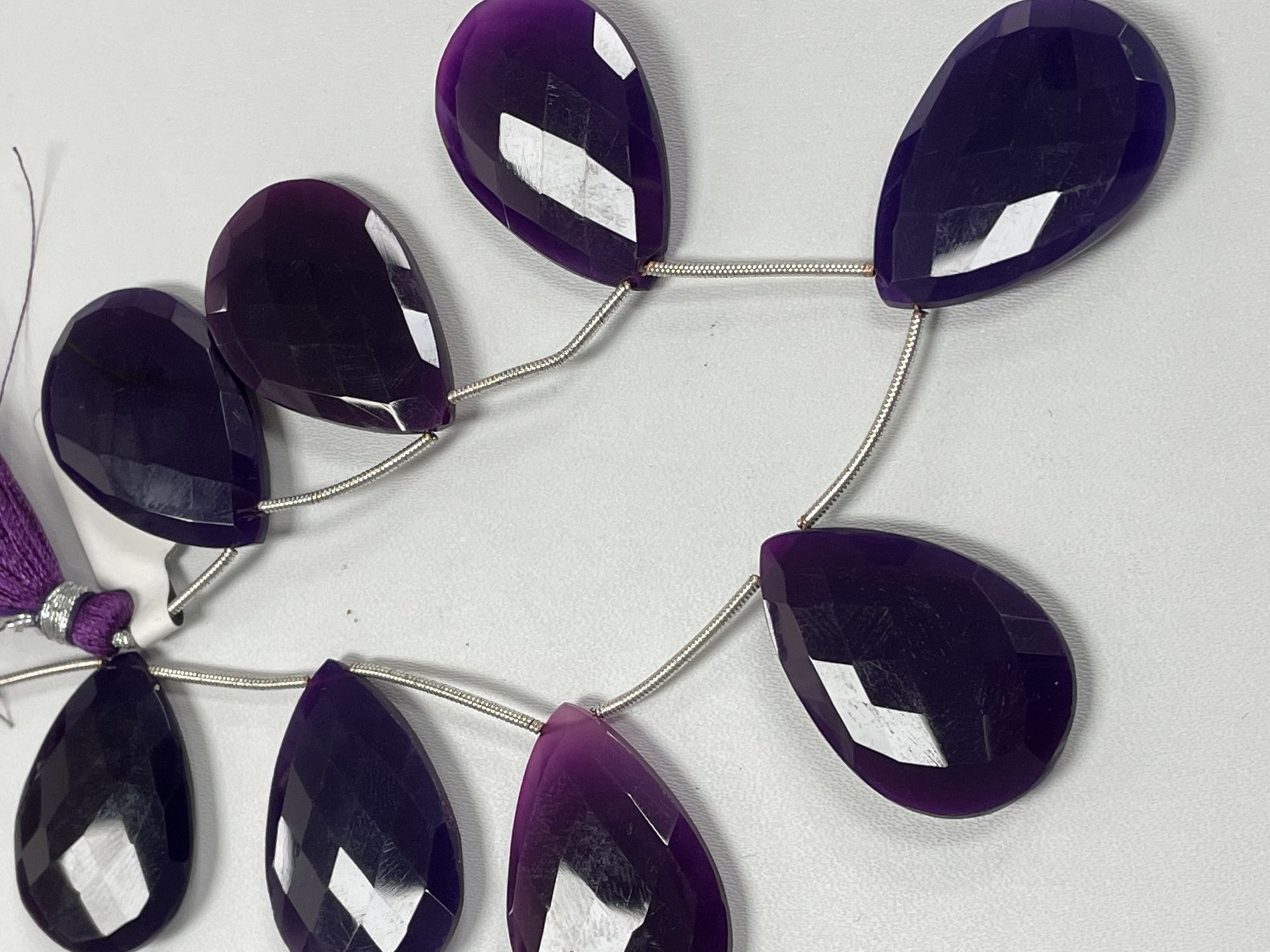 Purple Chalcedony Pear Faceted