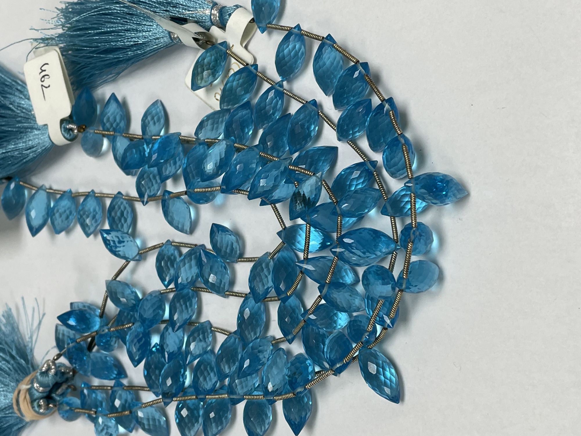 Sky Blue Hydro Quartz Puff Marquise Faceted