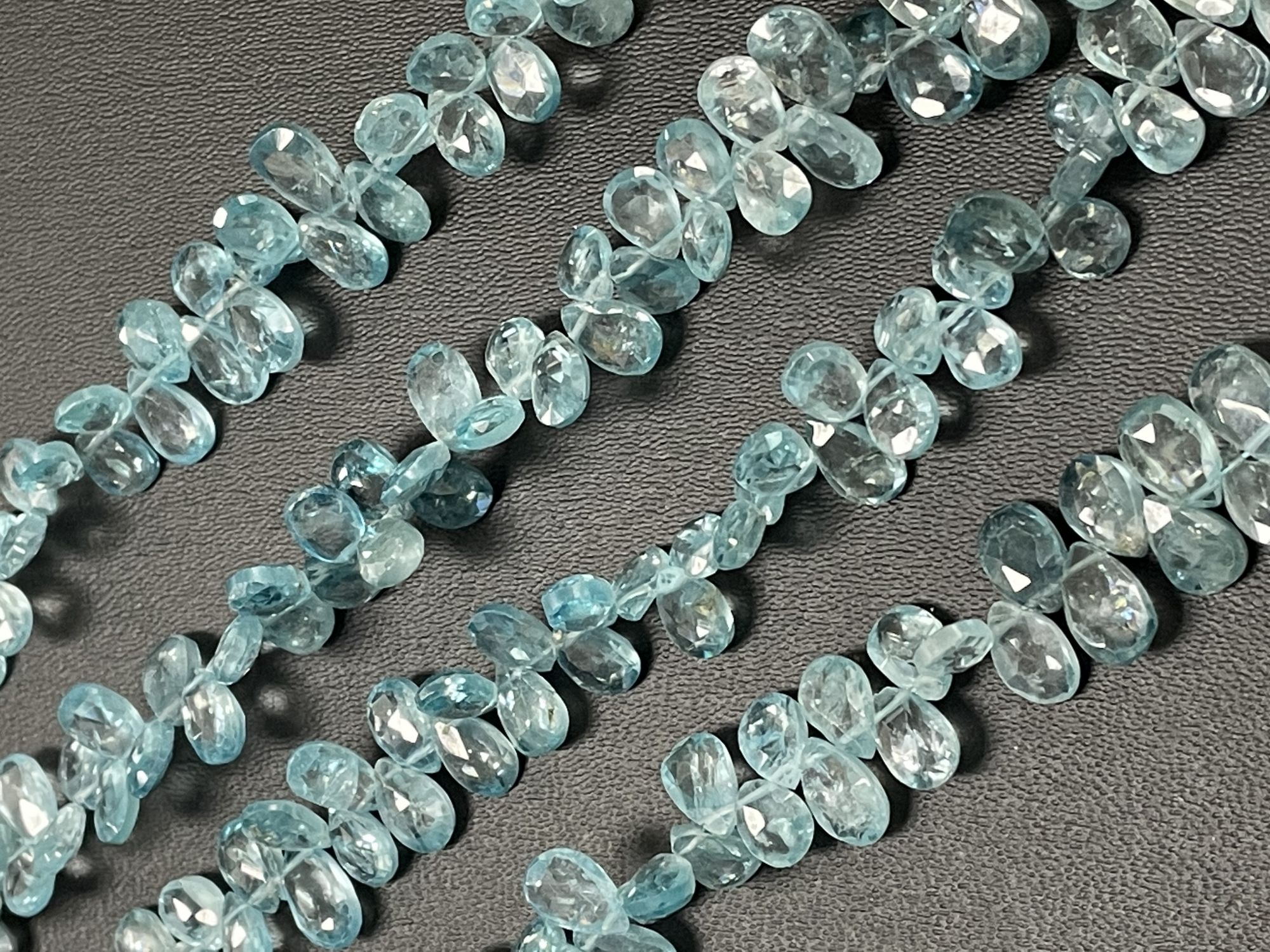 Blue Zircon Pear Faceted