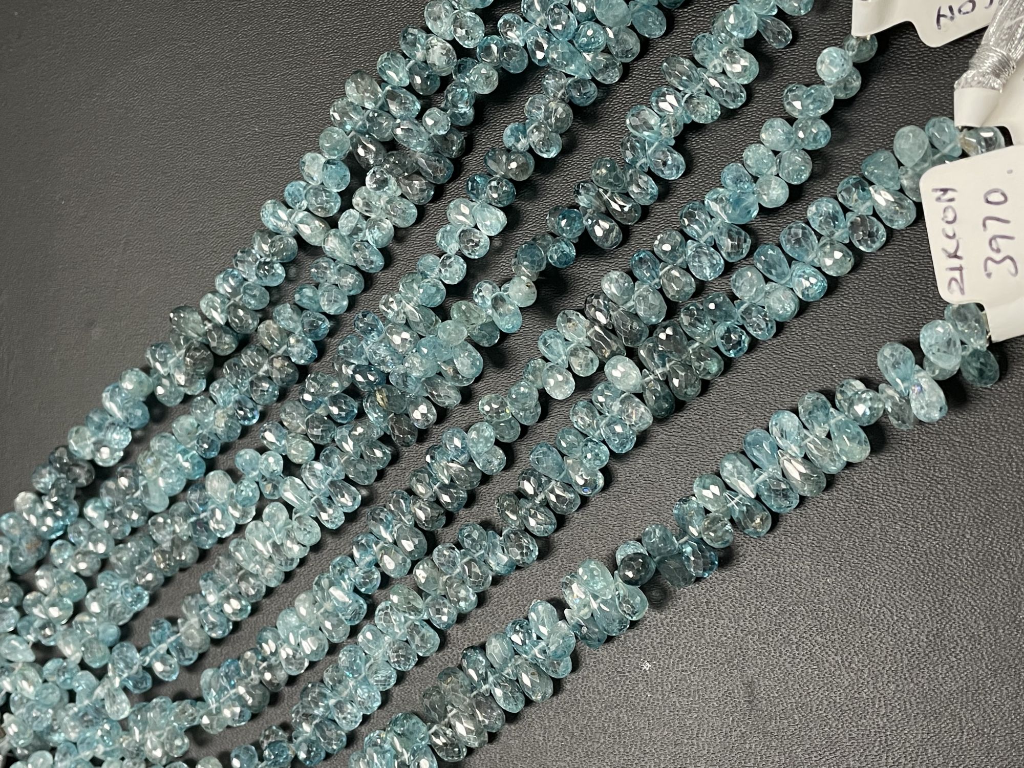Blue Zircon Drop Faceted