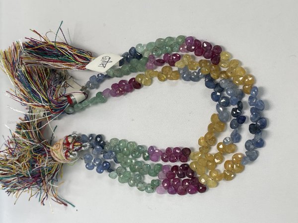 Multi Color Sapphire Heart Faceted