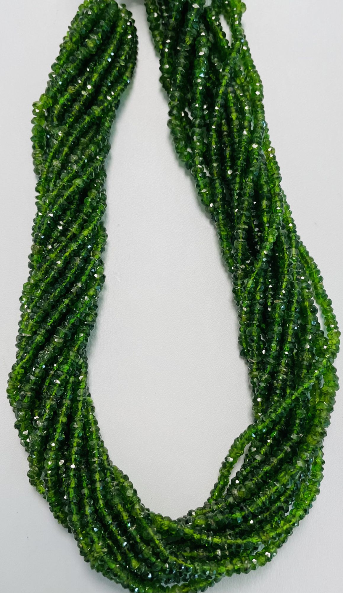 Chrome Diopside Rondelle Faceted