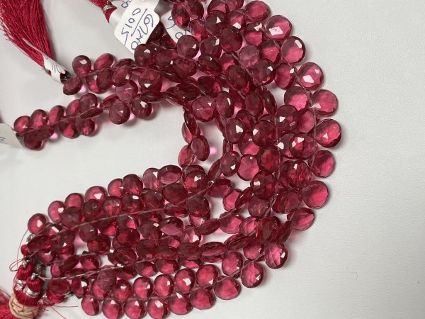 Rubilite Hydro Quartz Heart Faceted