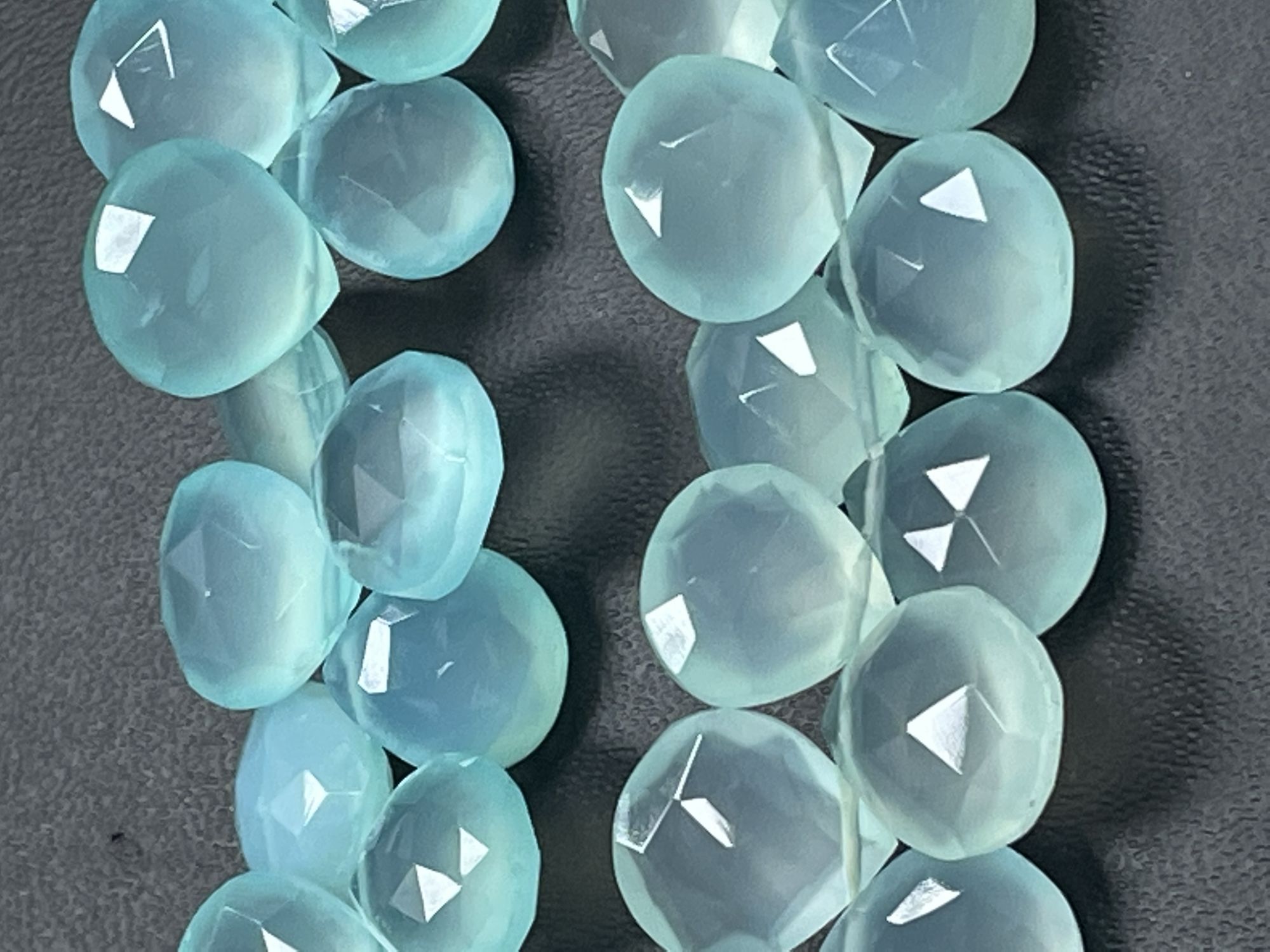 Aqua Chalcedony Heart Faceted