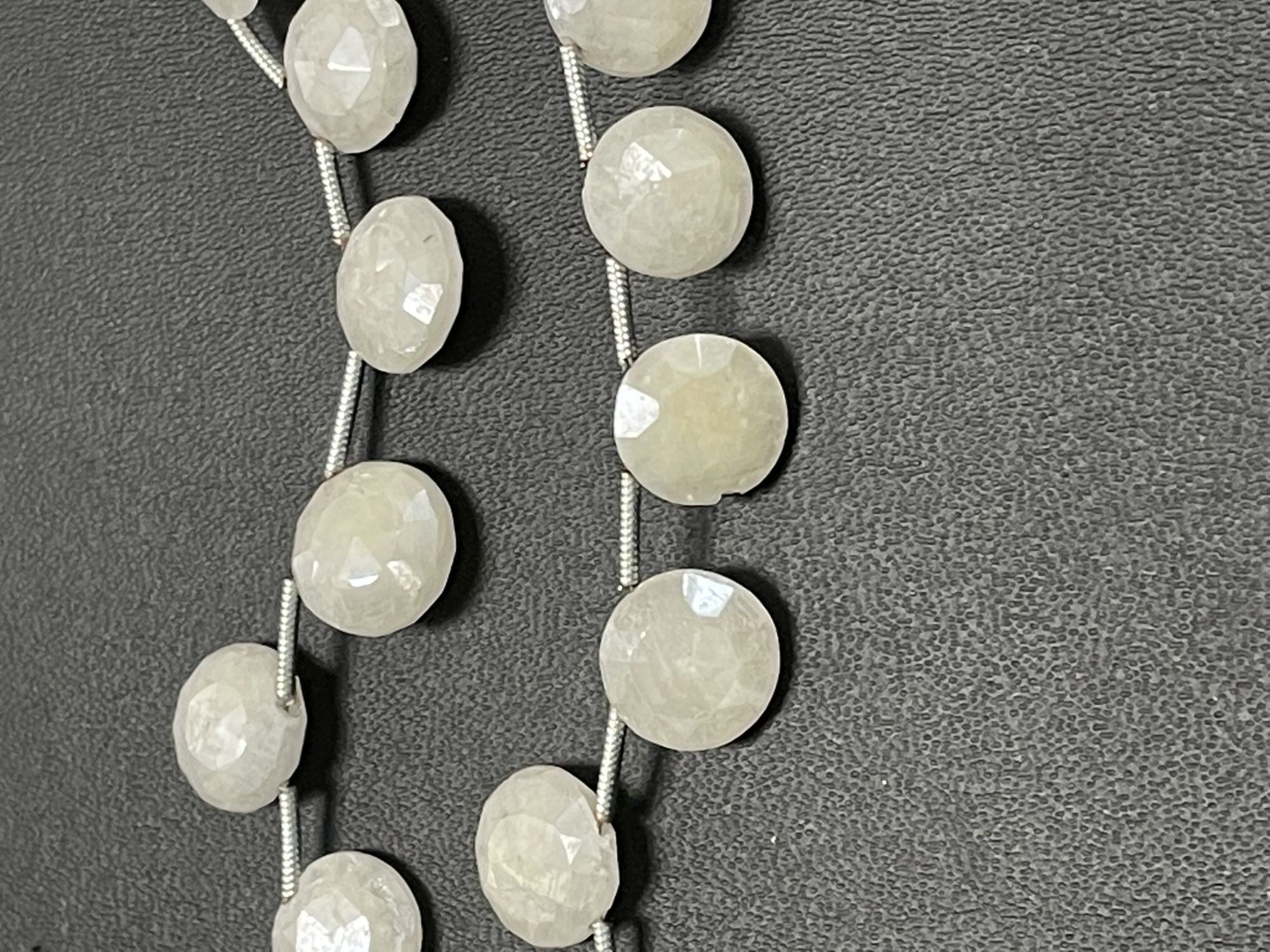 Pearl White Silverite Coin Faceted