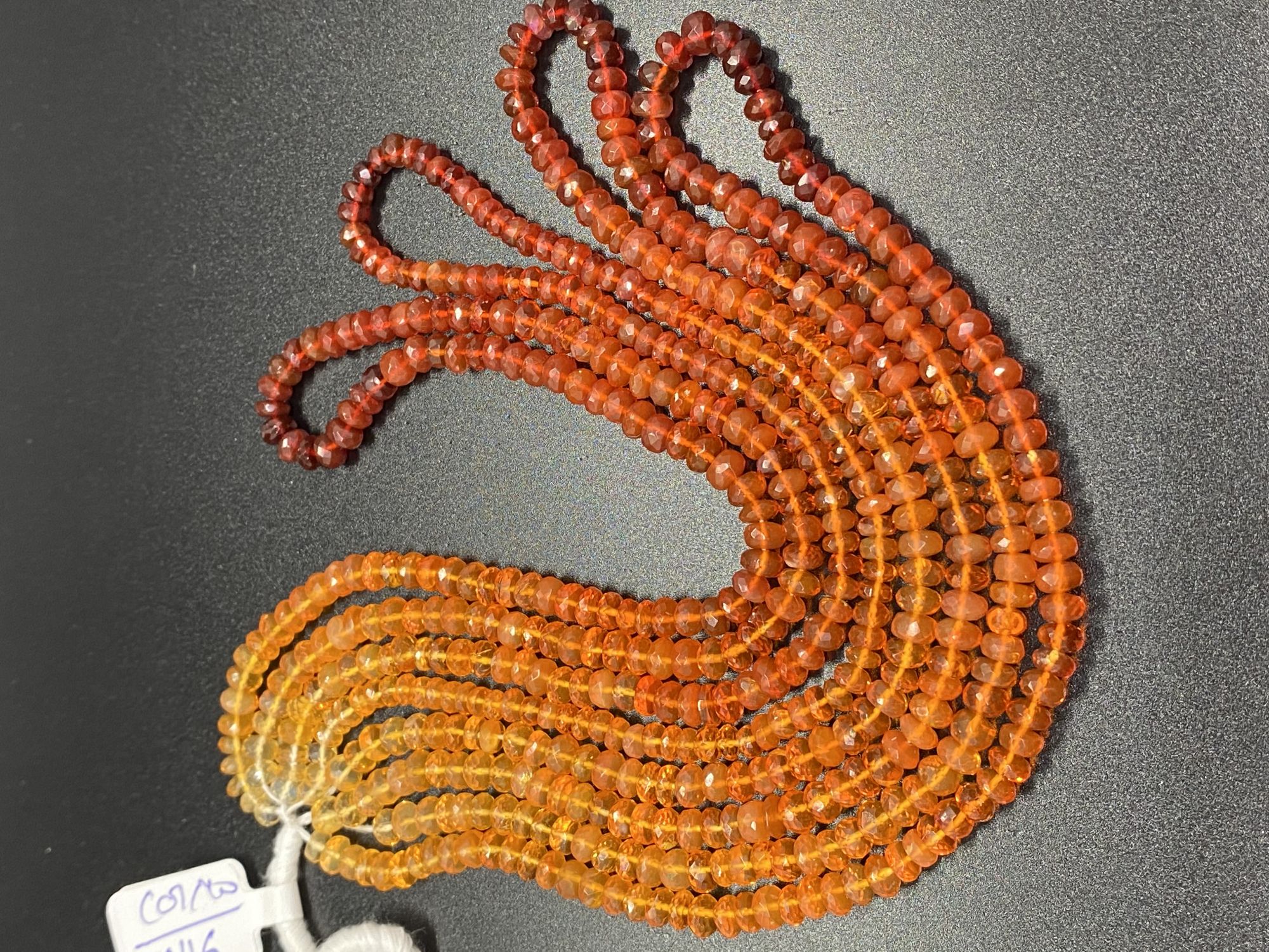 Fire Opal Rondelle Faceted