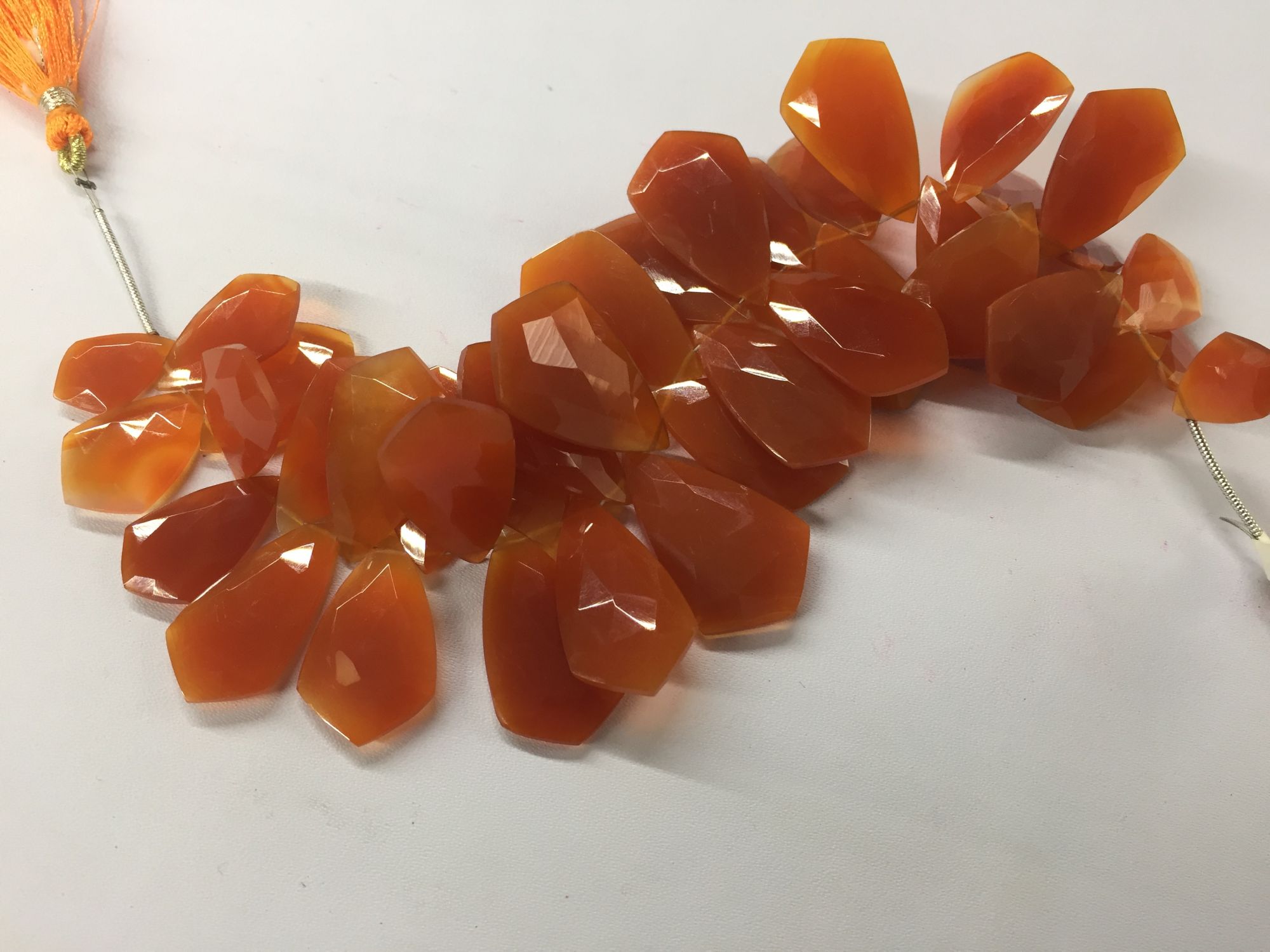 Carnelian kite shape Faceted
