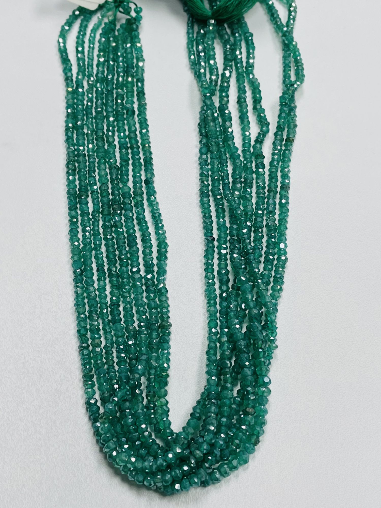 Green Mystic Onyx Rondelle Facted