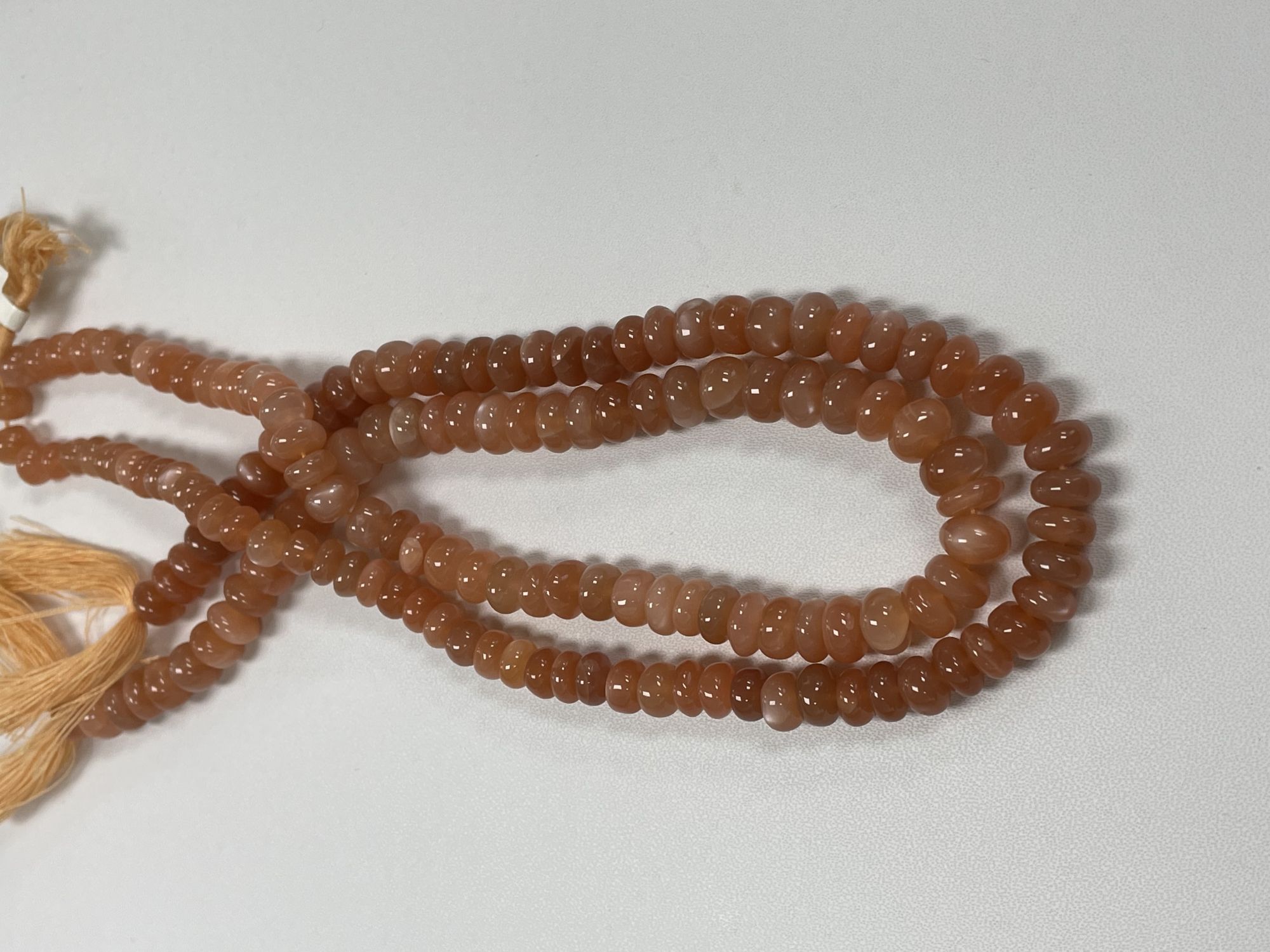 Peach Moonstone Rondelle Smooth