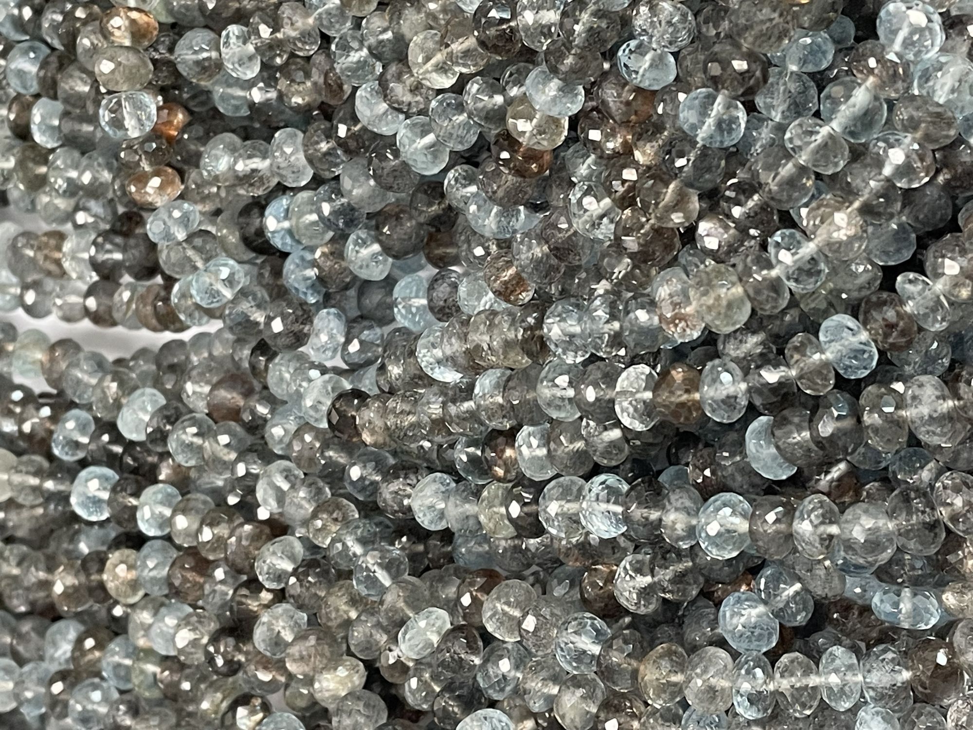 Copper Aquamarine Rondelle Faceted