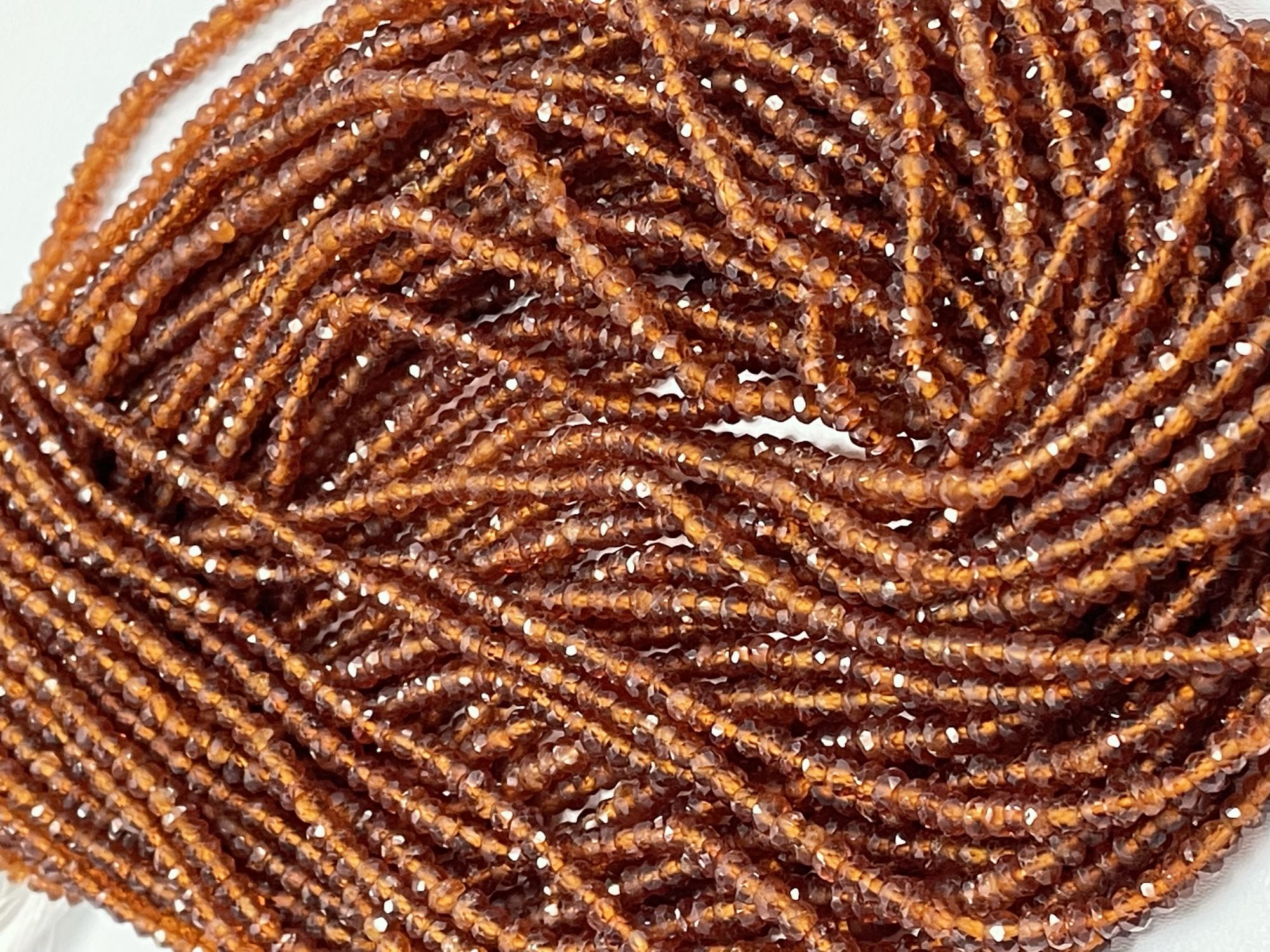 Hessonite Garnet Rondelle Faceted