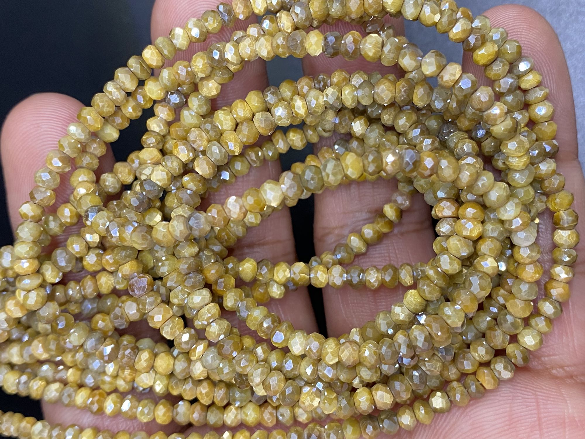 Coated Moonstone Rondelle