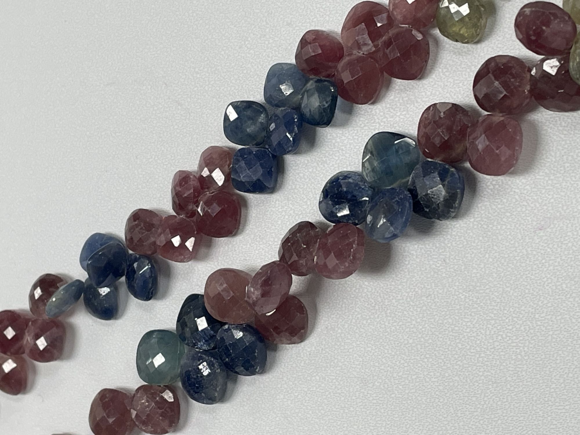 Multi Color Sapphire Cushion Faceted