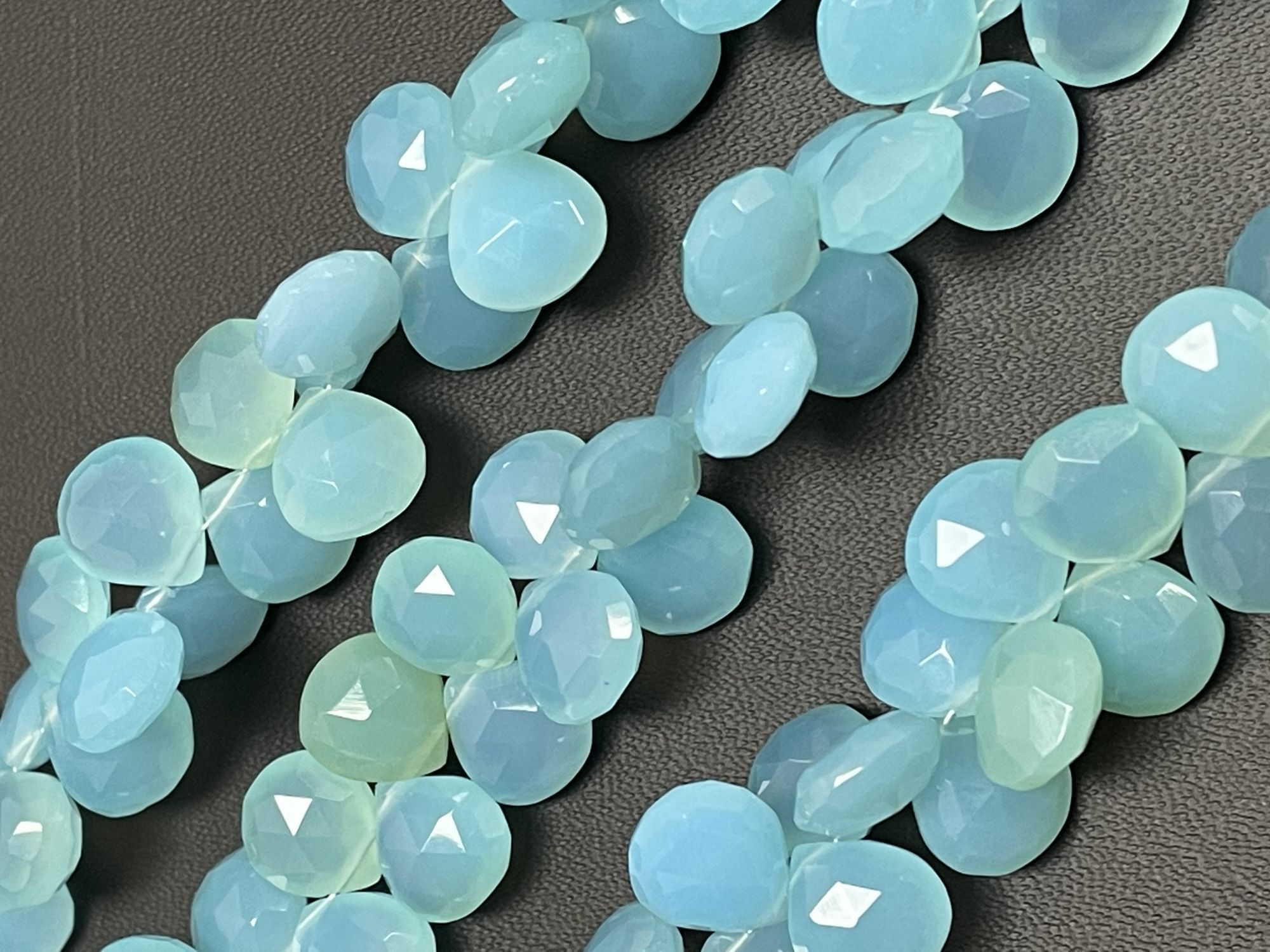 Blue Chalcedony Heart Faceted