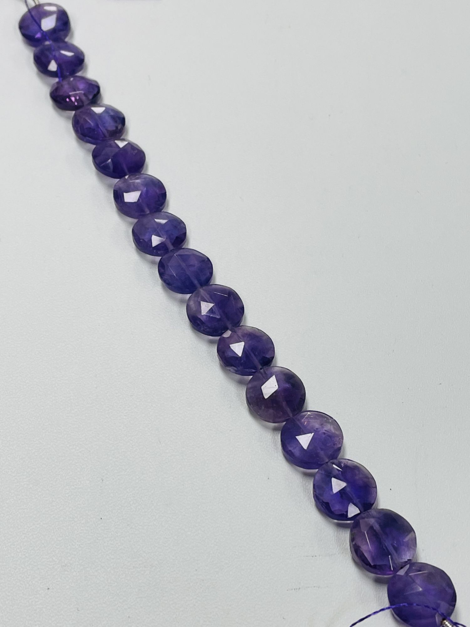 Purple Amethyst Coin Faceted