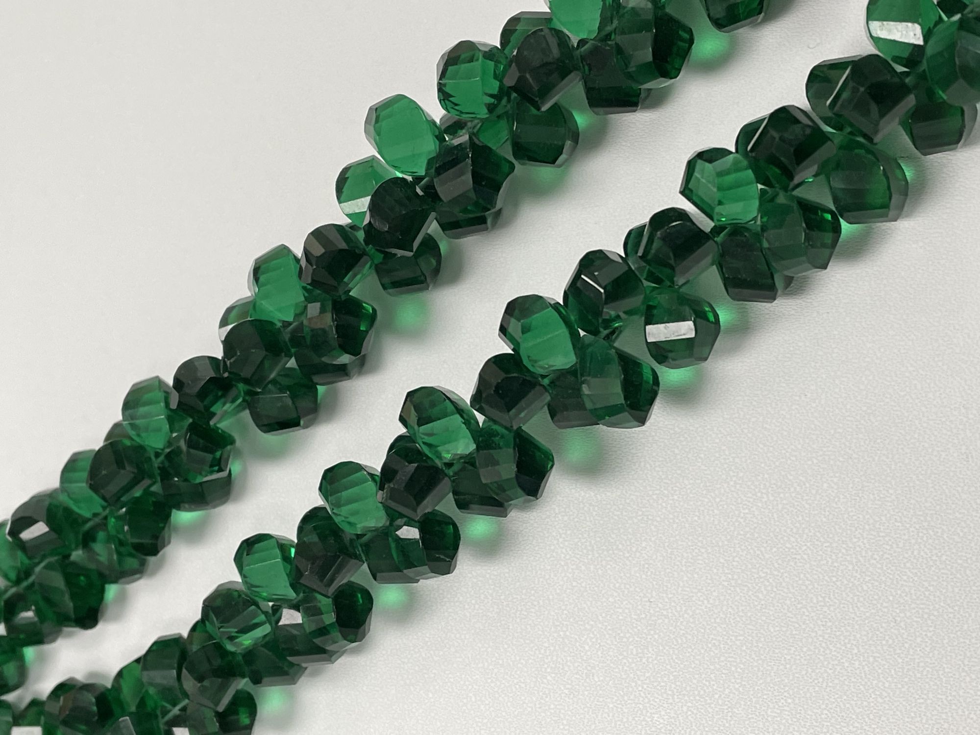 Green Hydro Quartz Twisted Drop Faceted