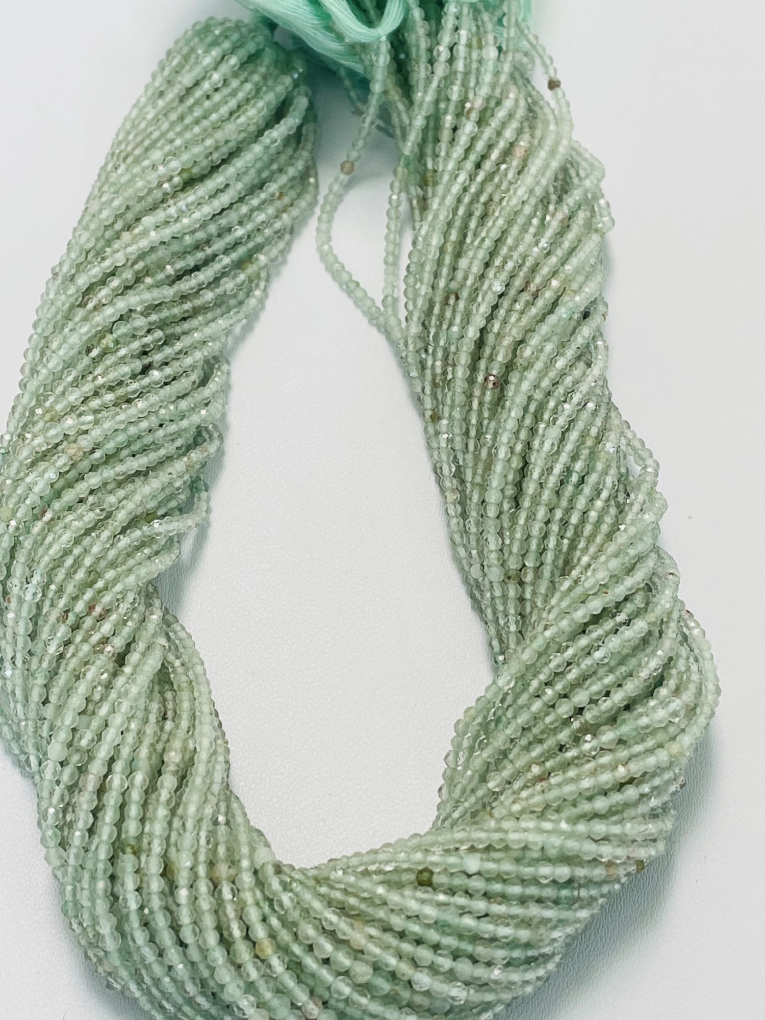 Prehnite Rondelle Faceted