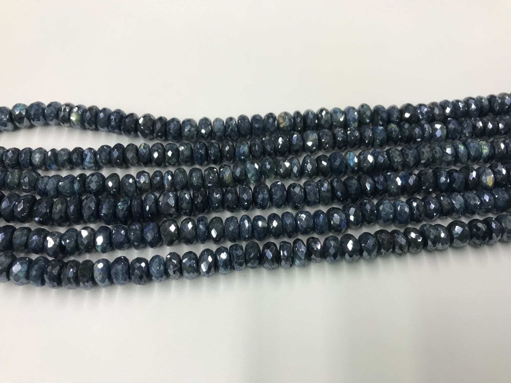 Labradorite Rondelles Faceted Coated