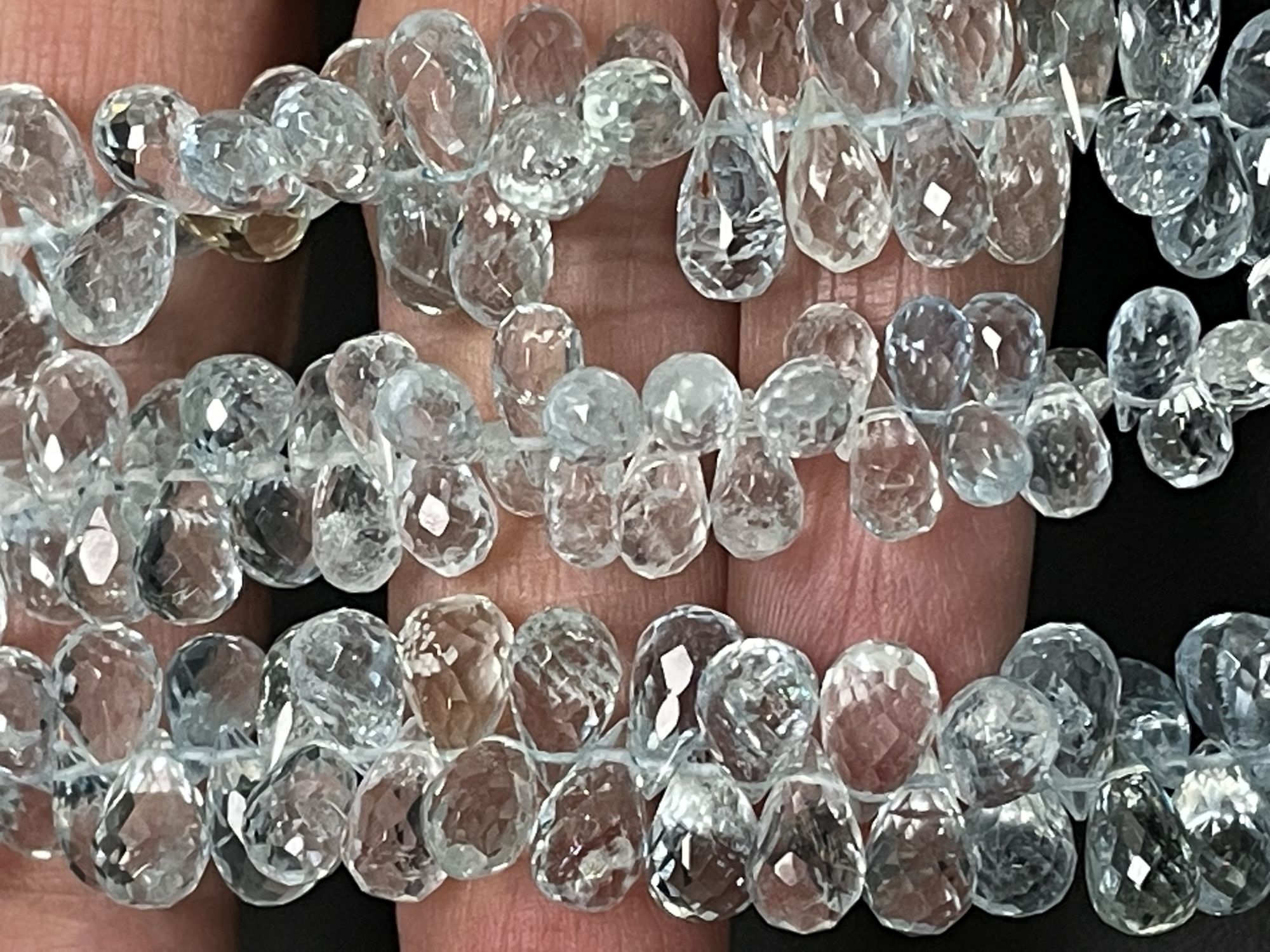 Aquamarine Drop Faceted