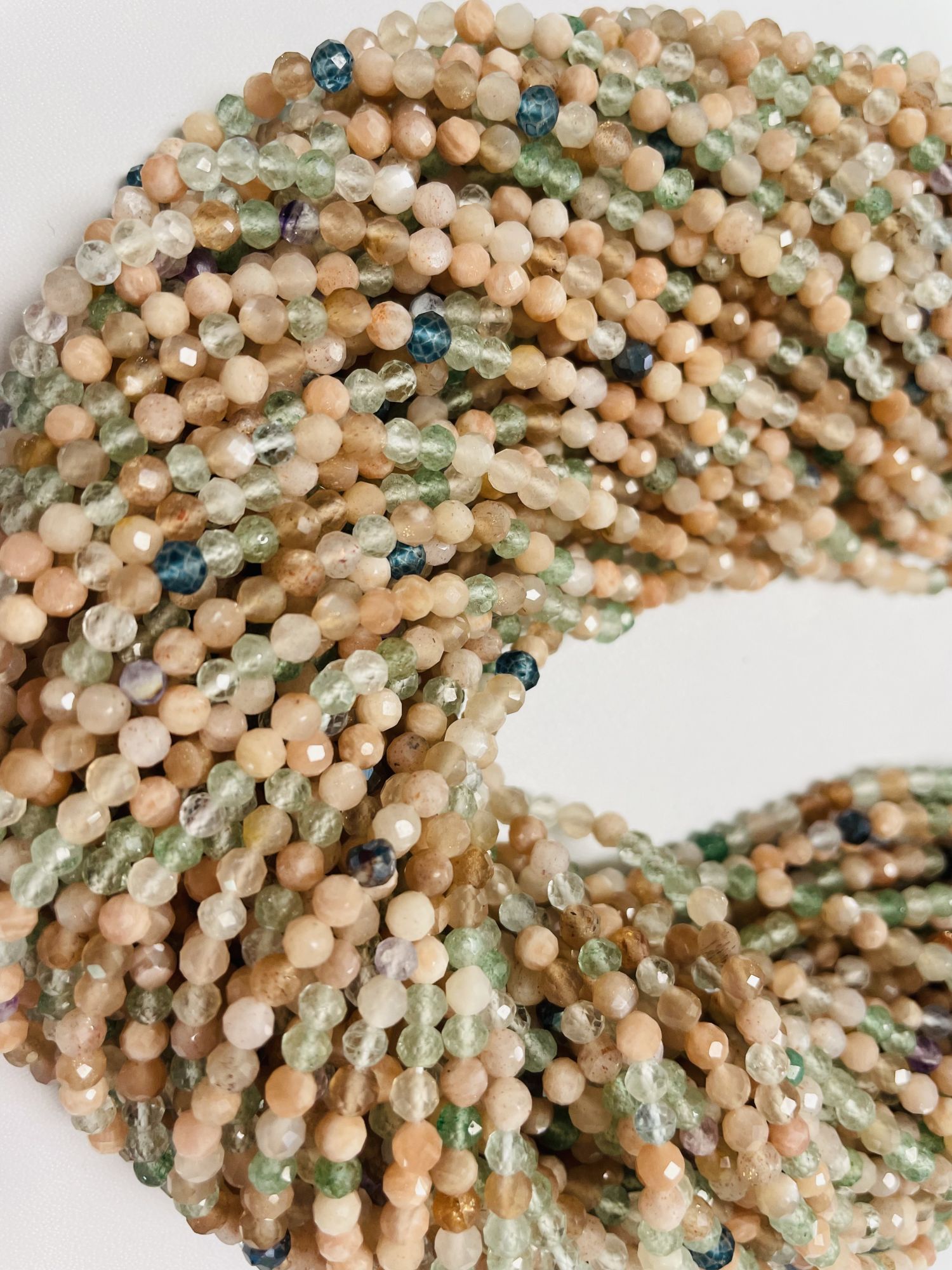 Multi Moonstone Rondelle Faceted