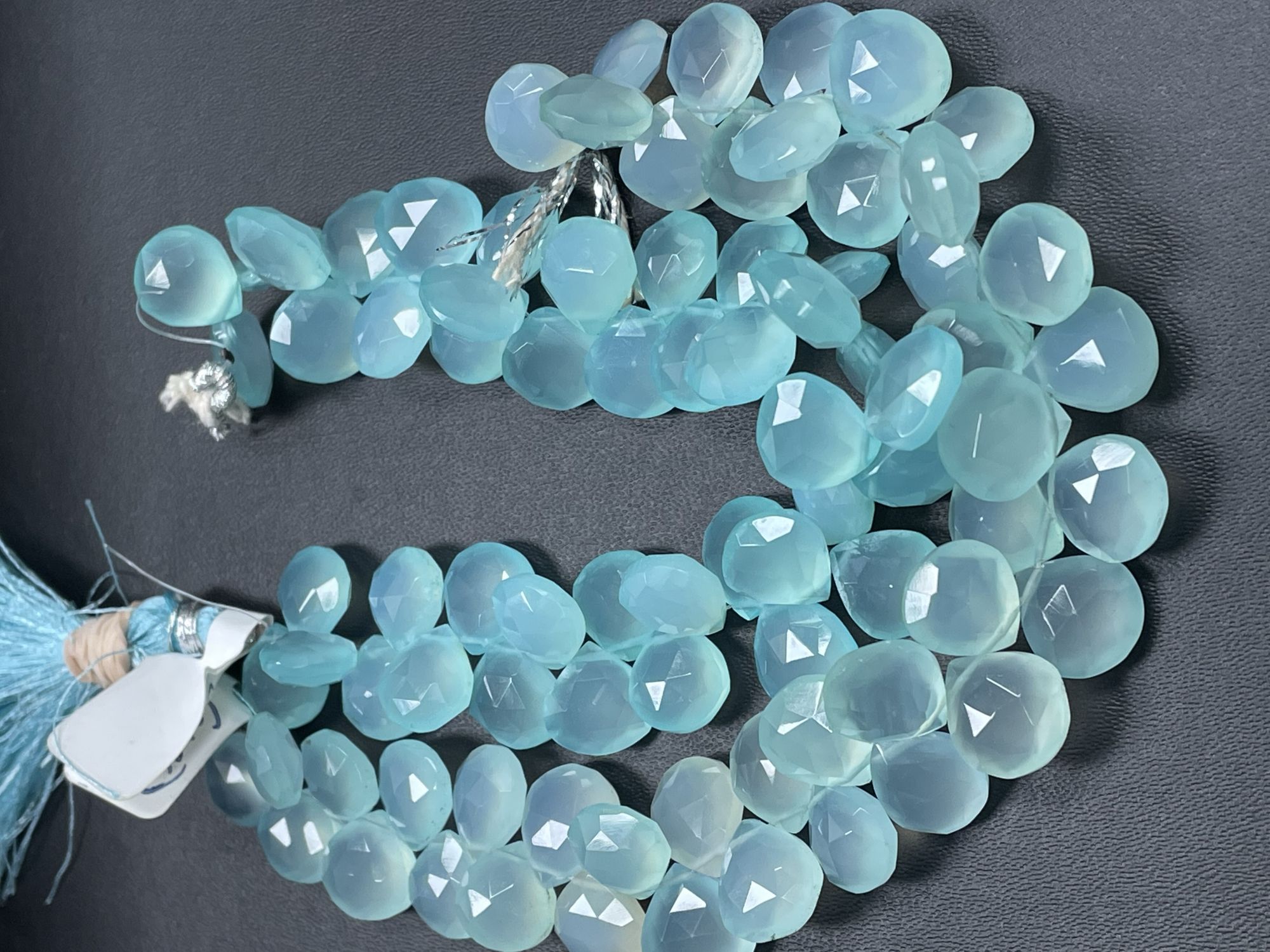 Aqua Chalcedony Heart Faceted