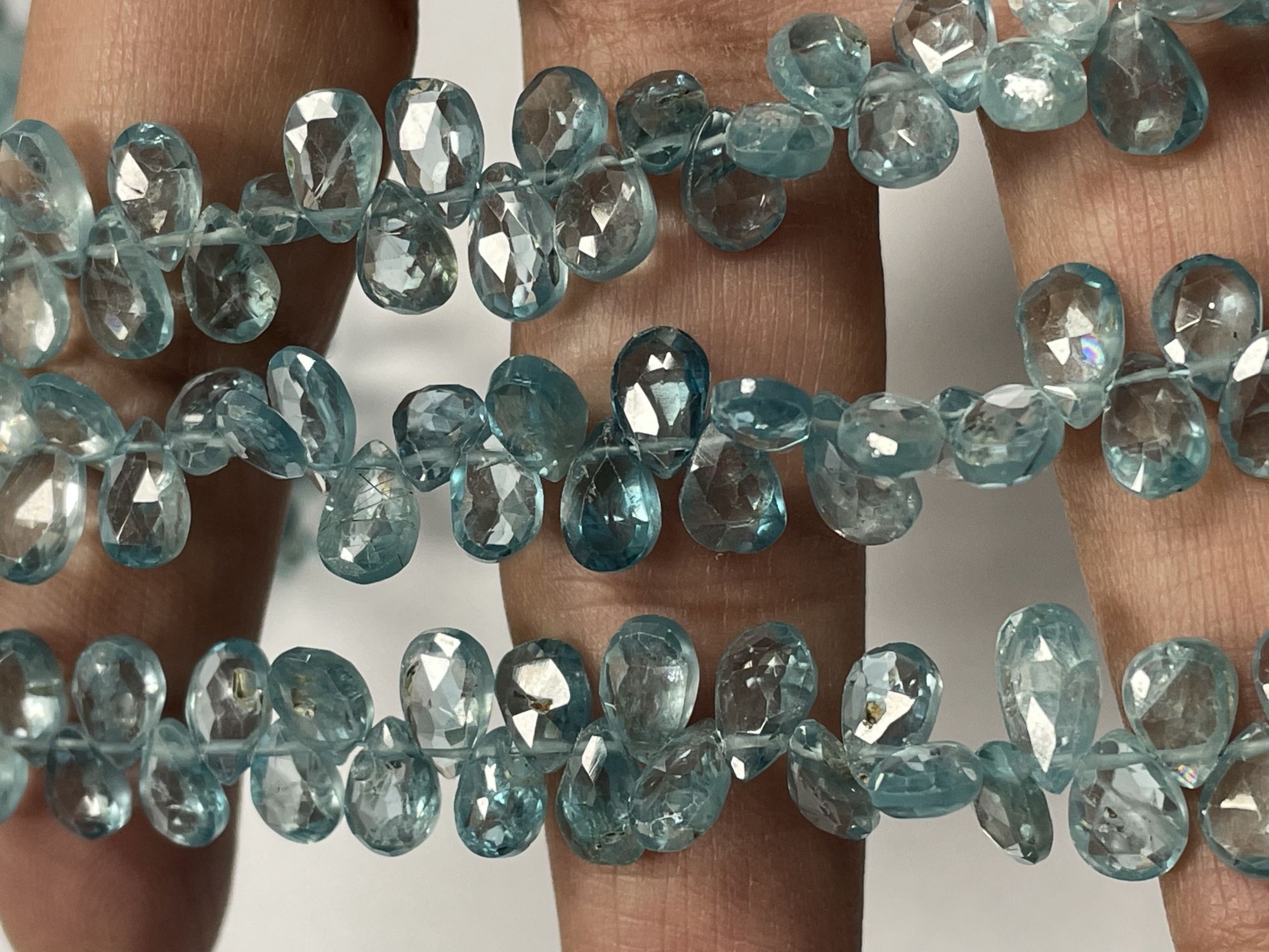 Blue Zircon Pear Faceted
