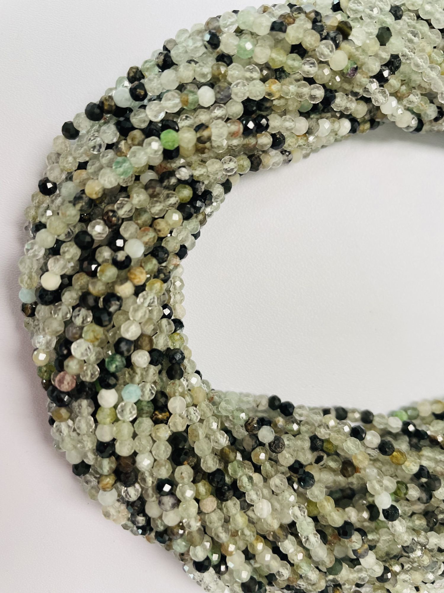 Multi Stone Aquaprase Rondelle Faceted