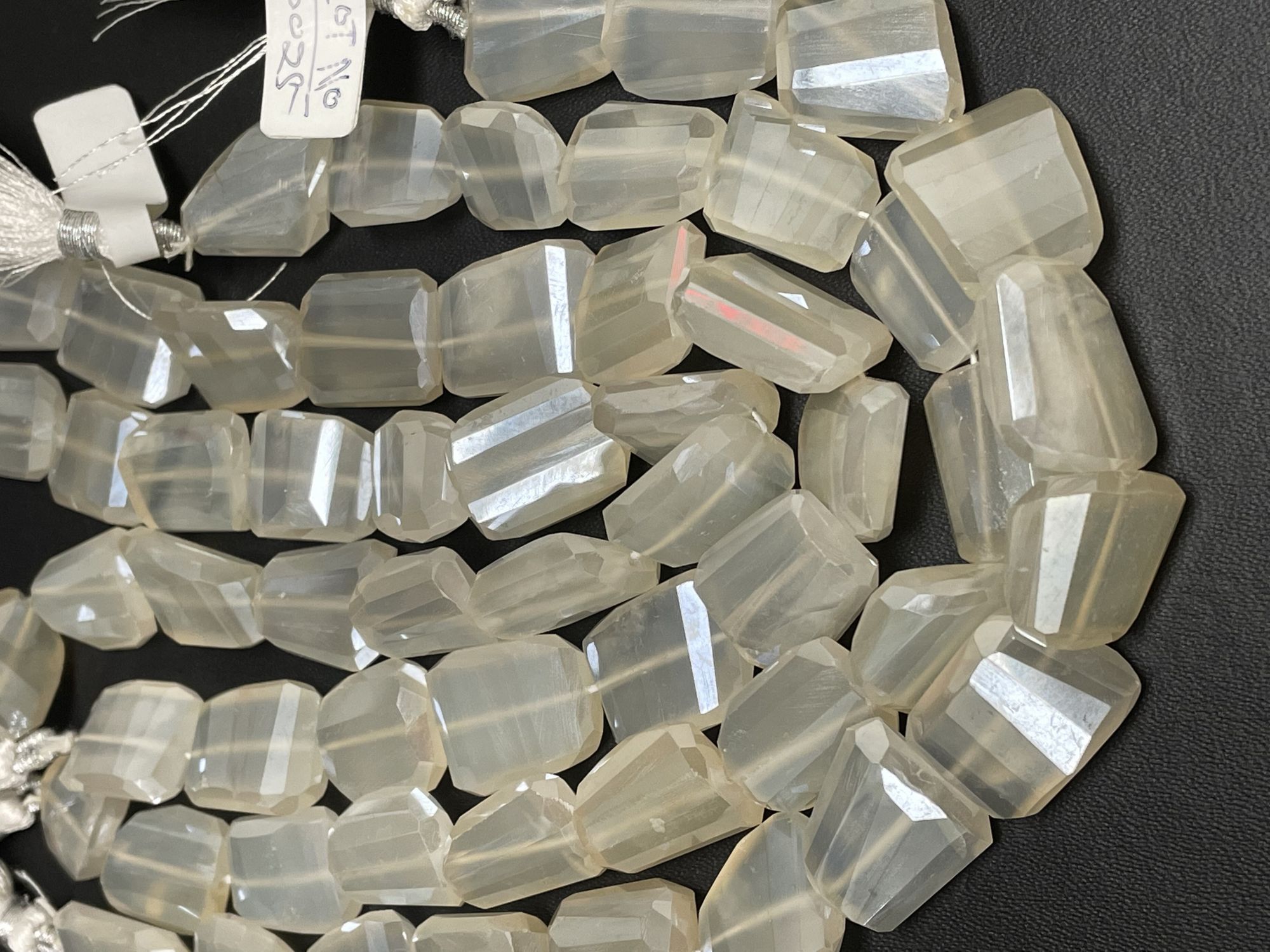 Pearl White Chalcedony Nuggets Faceted