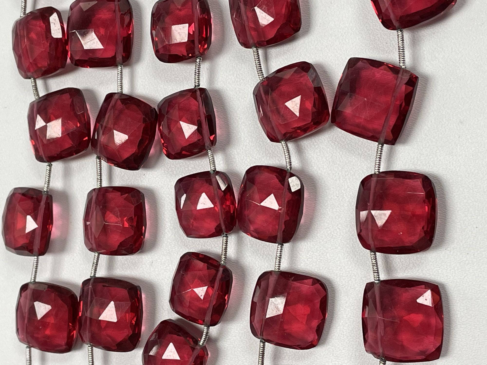 Rubilite Hydro Quartz Cushion Faceted