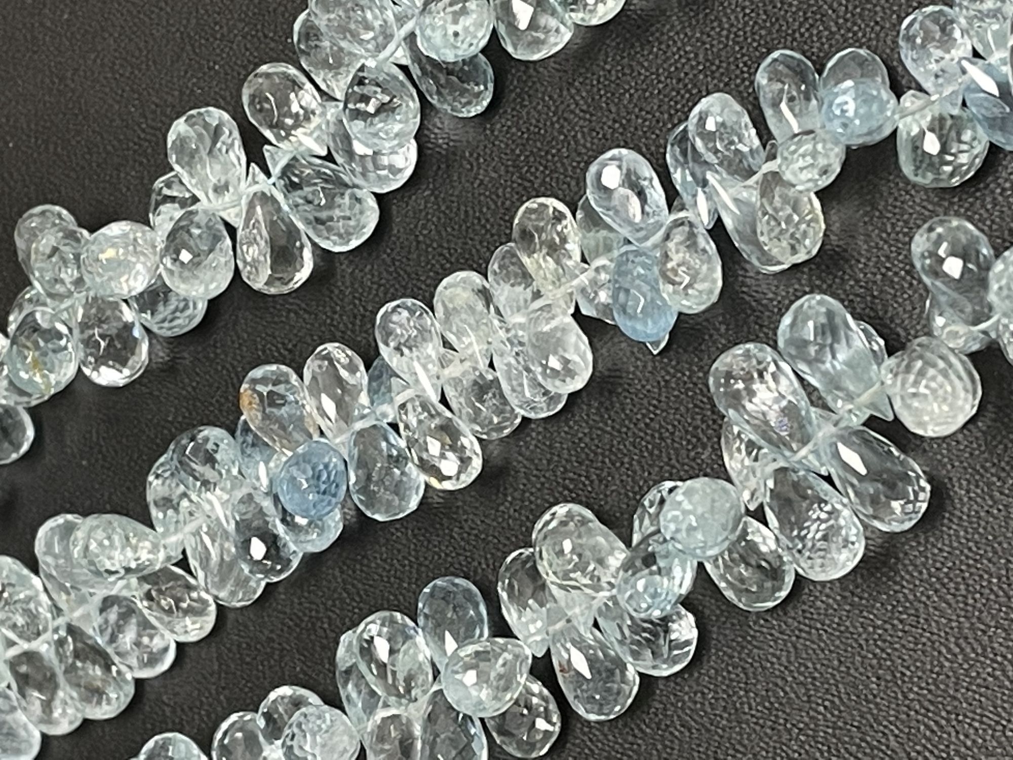 Aquamarine Drop Faceted