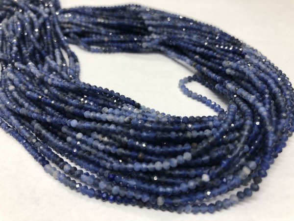 Shaded Sodalite Rondelles Faceted