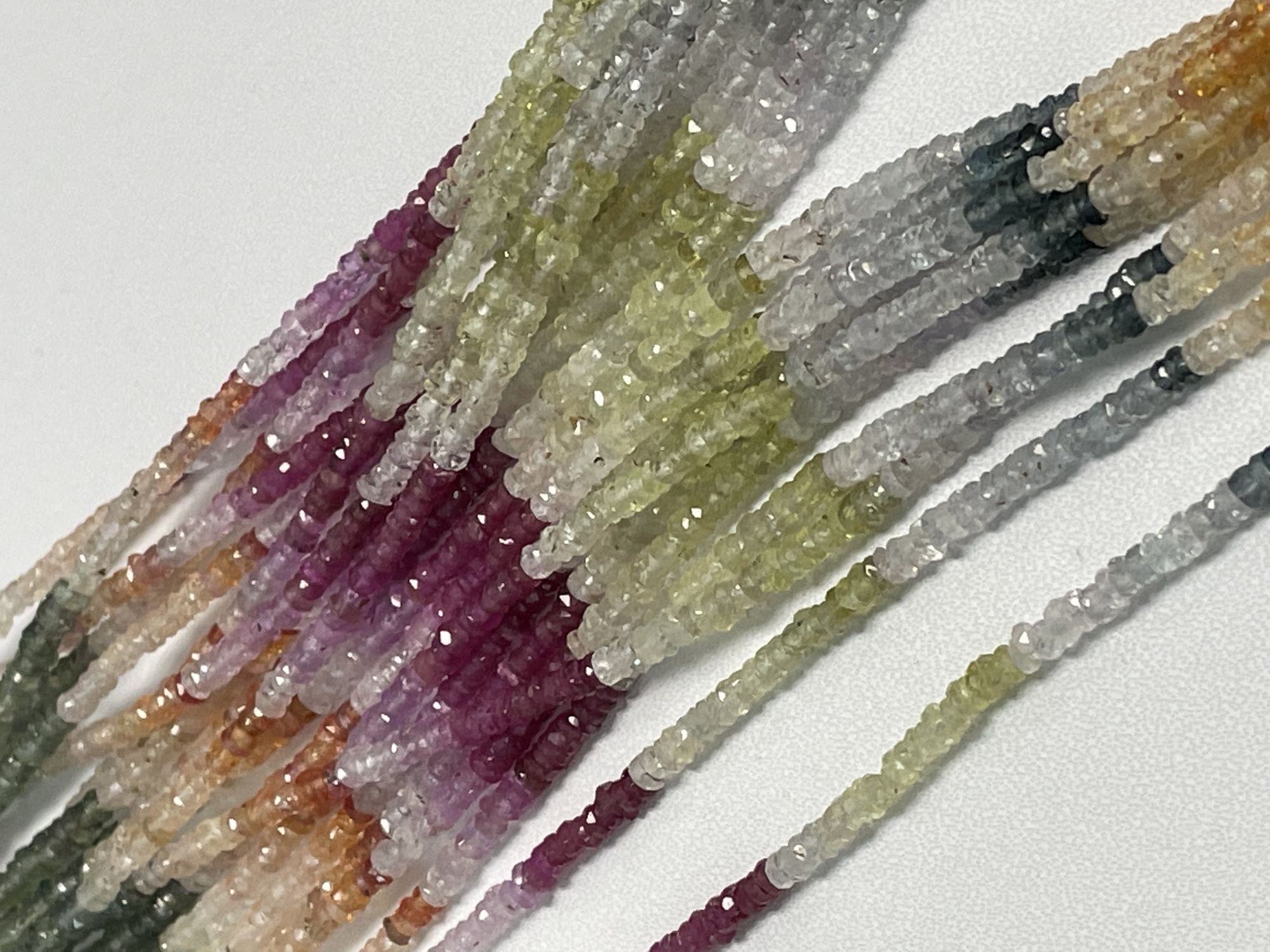 Multi Color Sapphire Tire Faceted