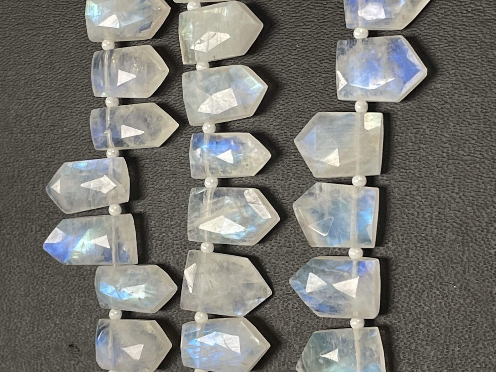 Rainbow Moonstone Fan Cut Faceted