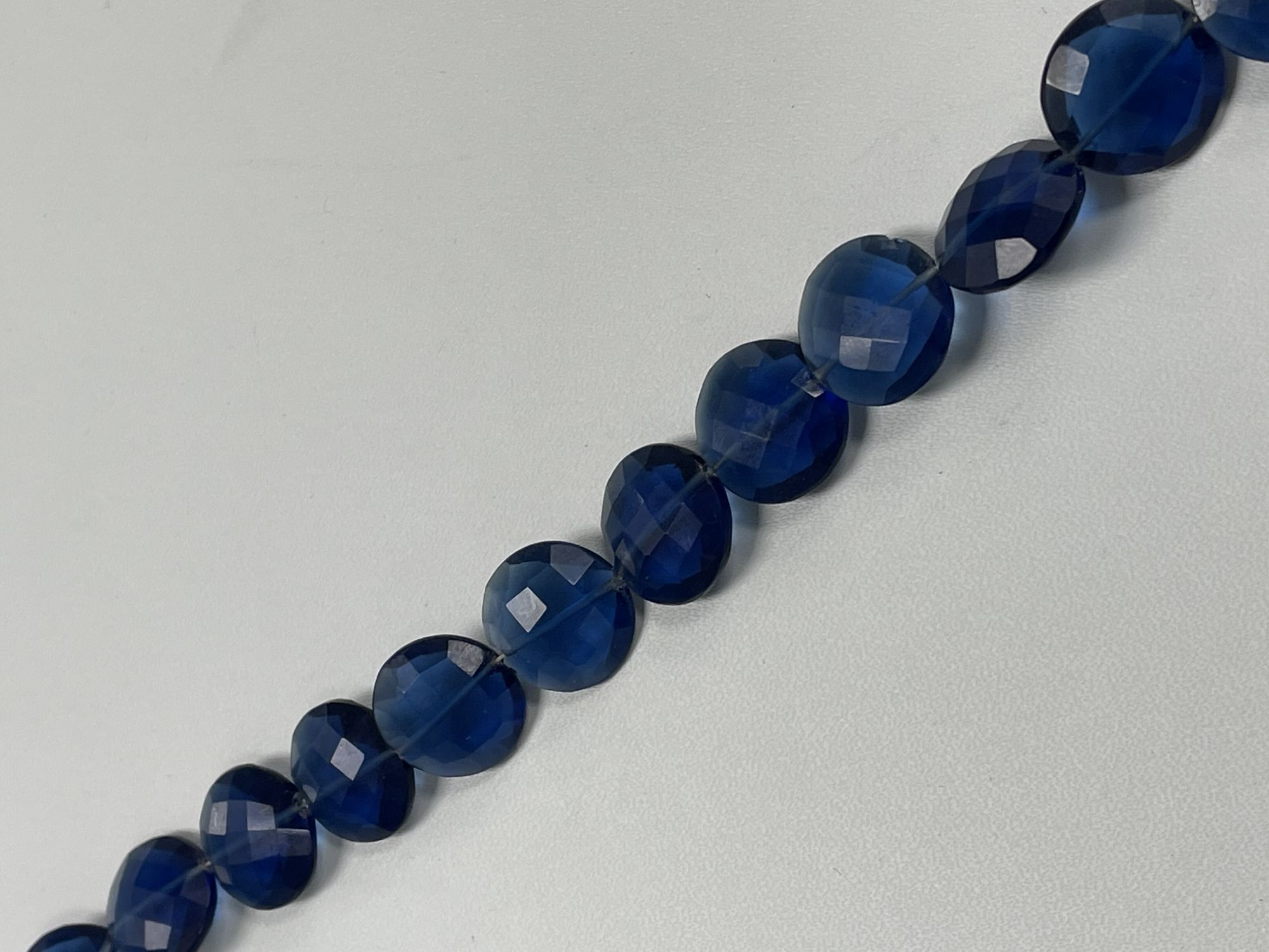 Blue Hydro Quartz Coin Faceted