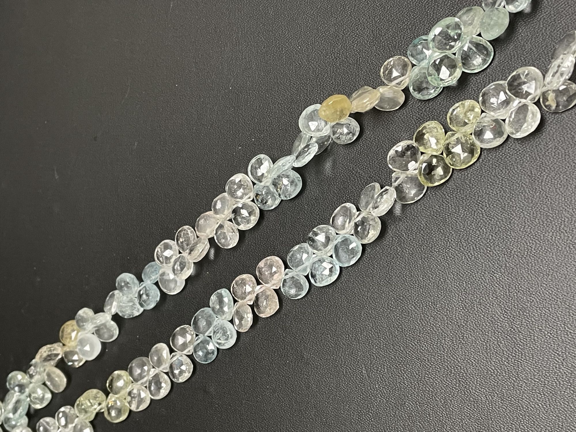 Multi Aquamarine Heart Faceted