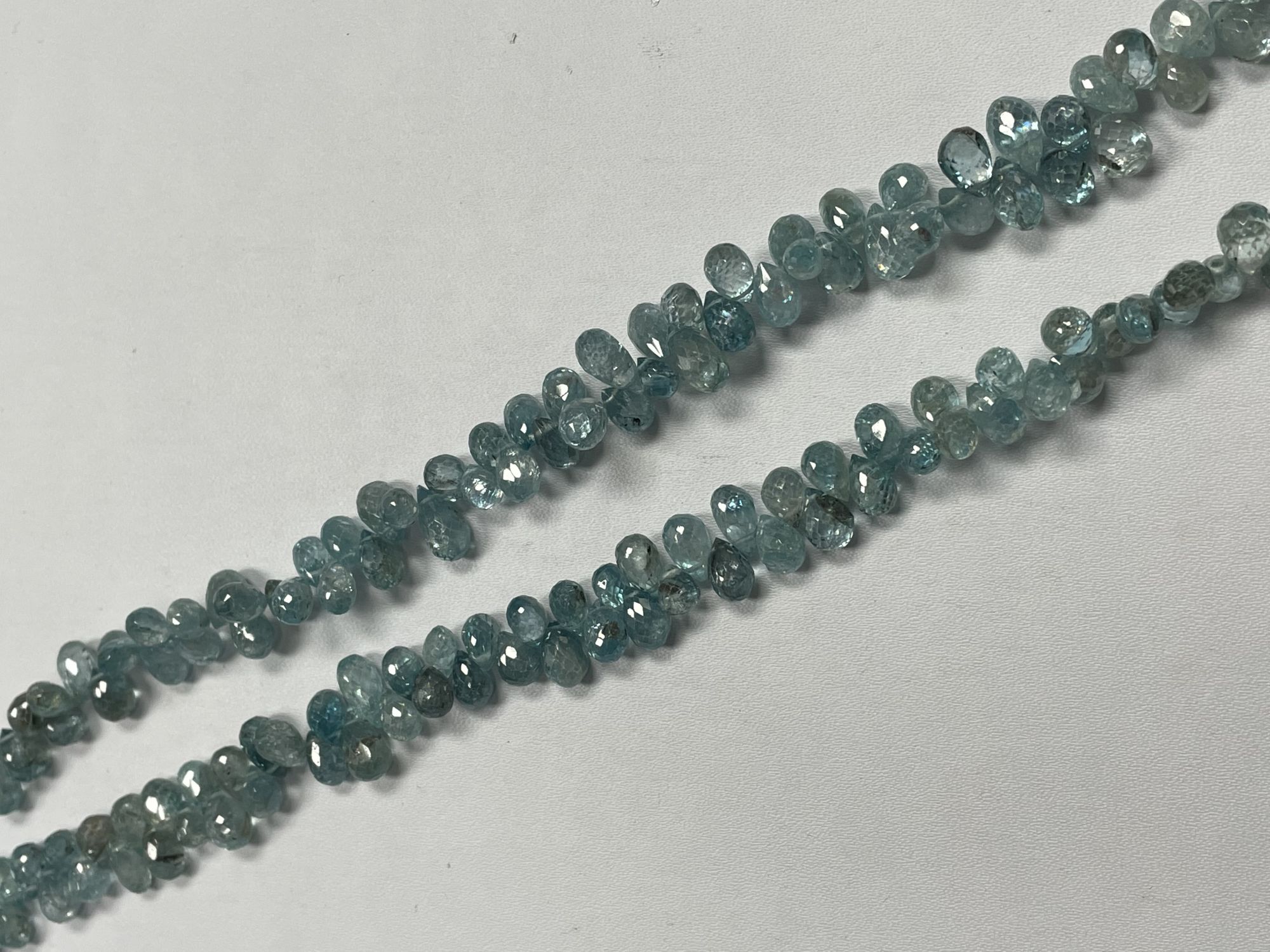 Blue Zircon Drop Faceted