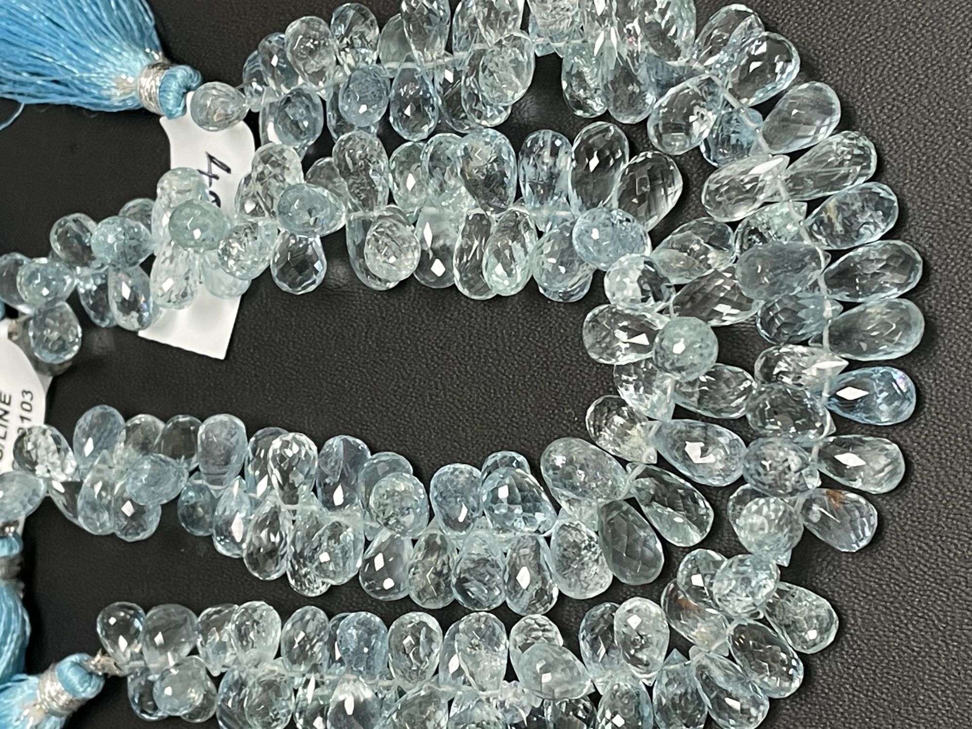 Aquamarine Drop Faceted