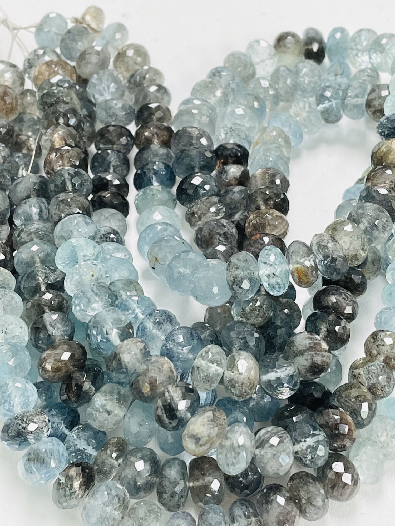 Copper Aquamarine Rondelle Faceted