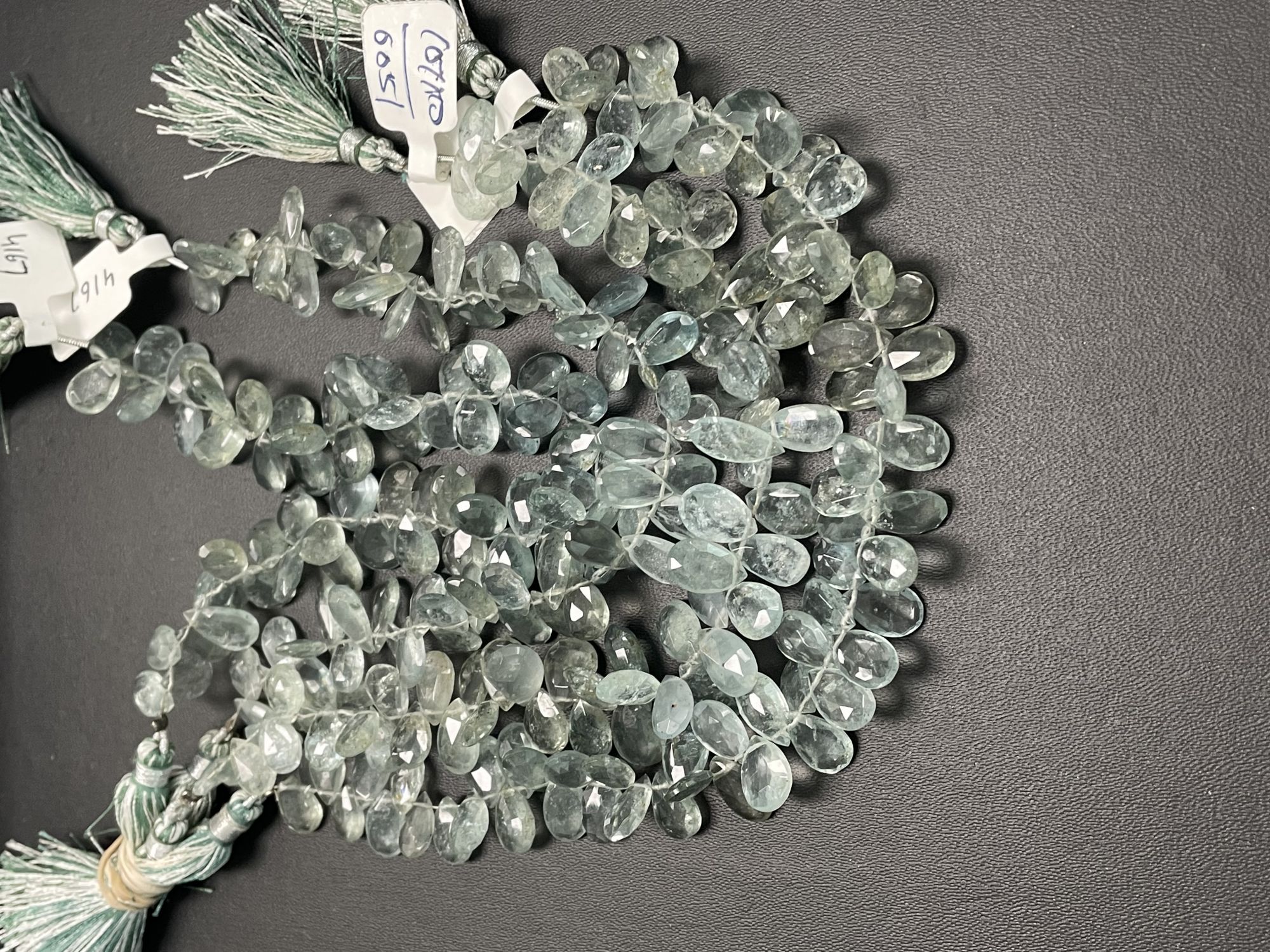 Moss Aquamarine Pear Faceted