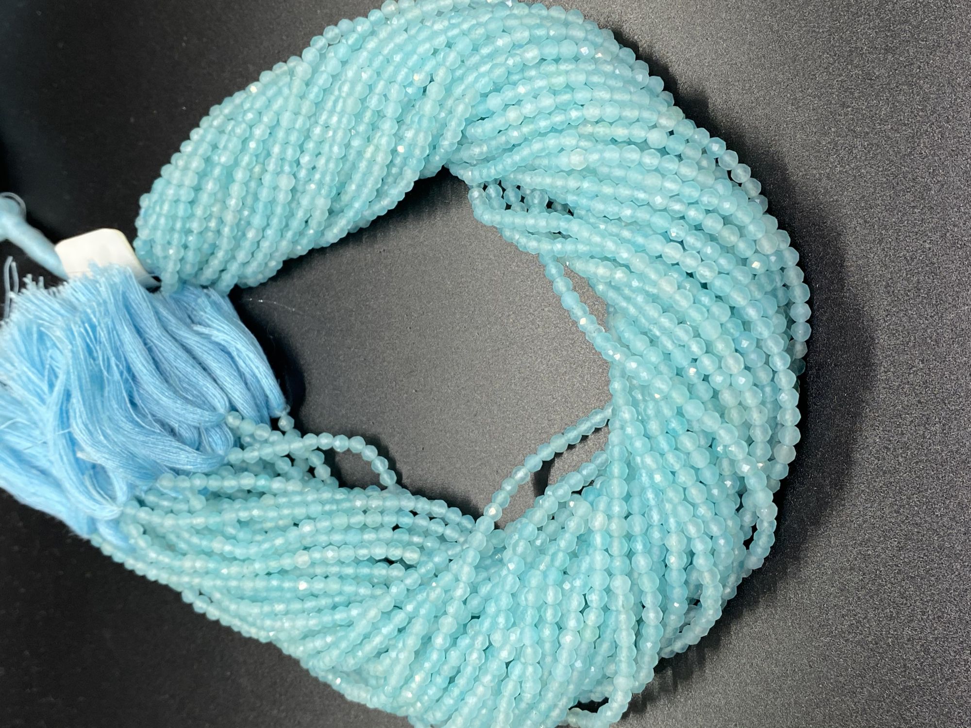 Aqua Chalcedony Rounds Faceted