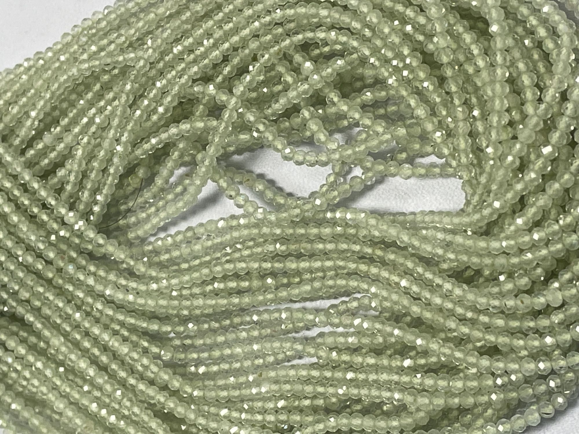 Prehnite Rondelle Faceted