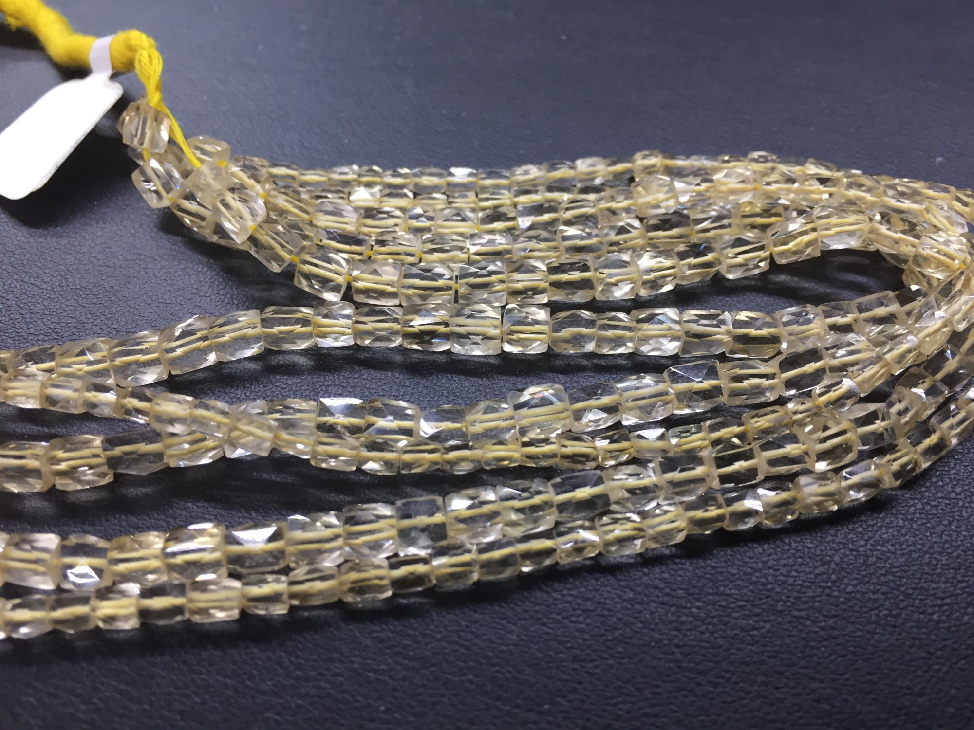 Citrine Cubes Faceted