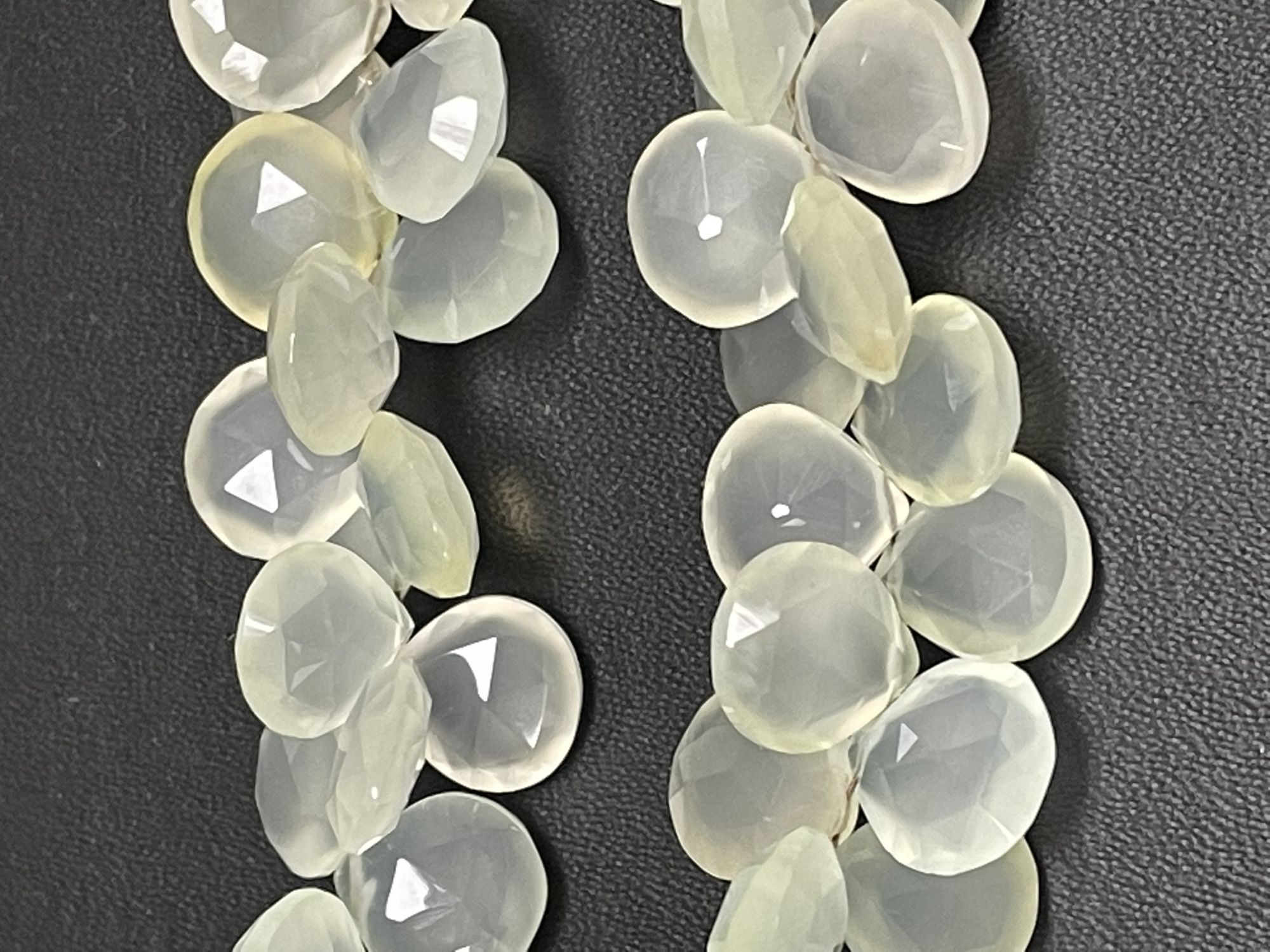 Light Green Chalcedony Heart Faceted