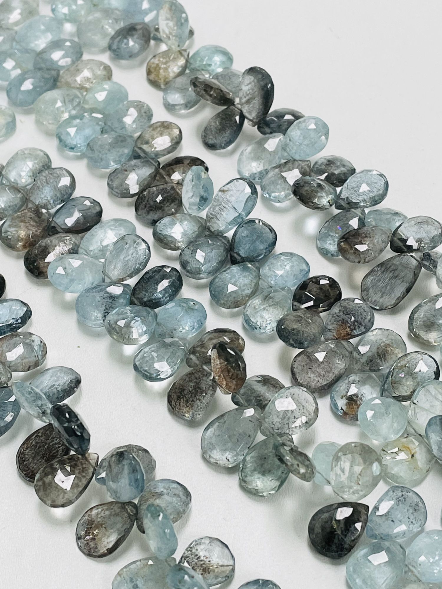 Copper Aquamarine Pears Faceted