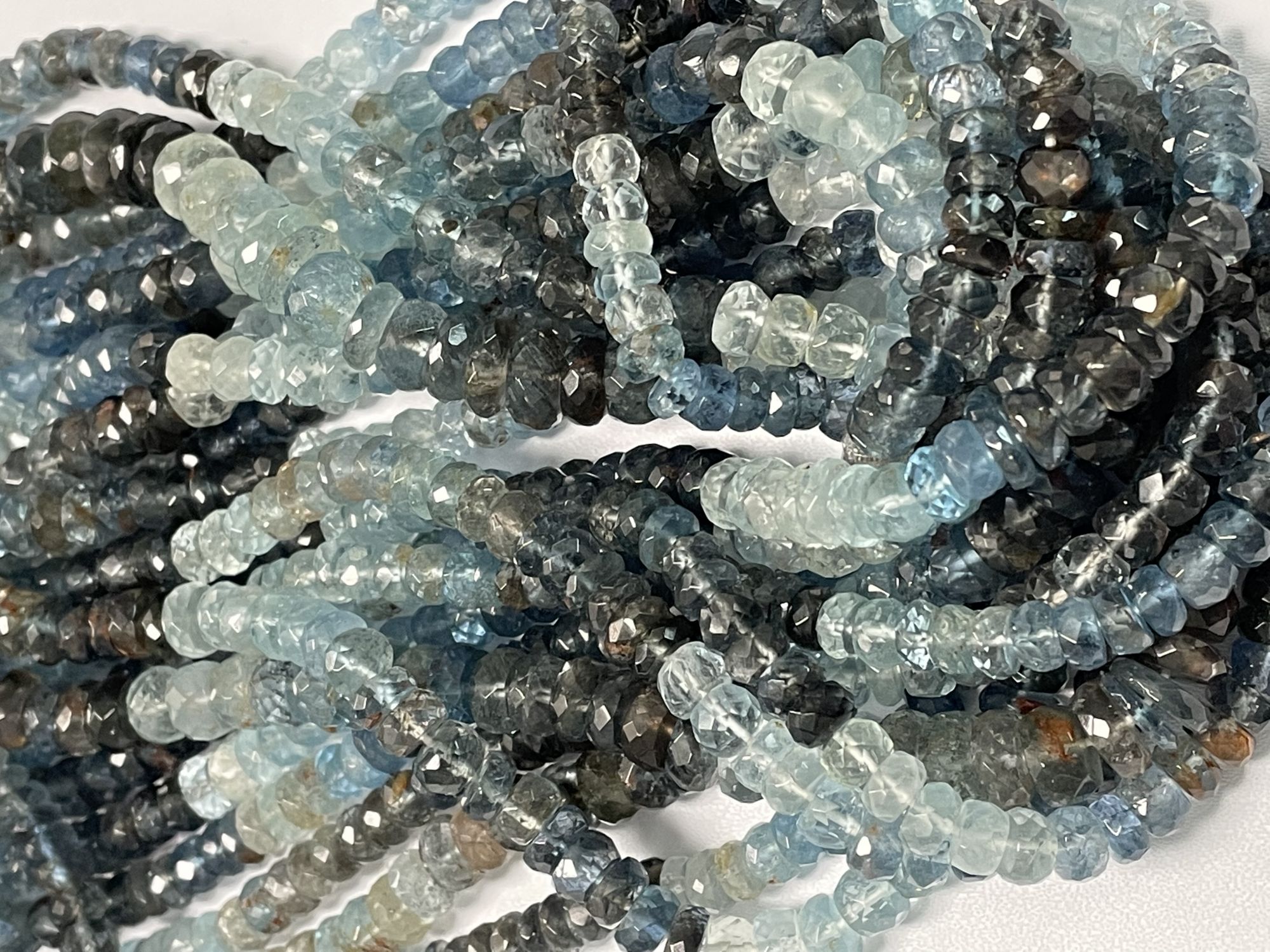 Copper Aquamarine Rondelle Faceted