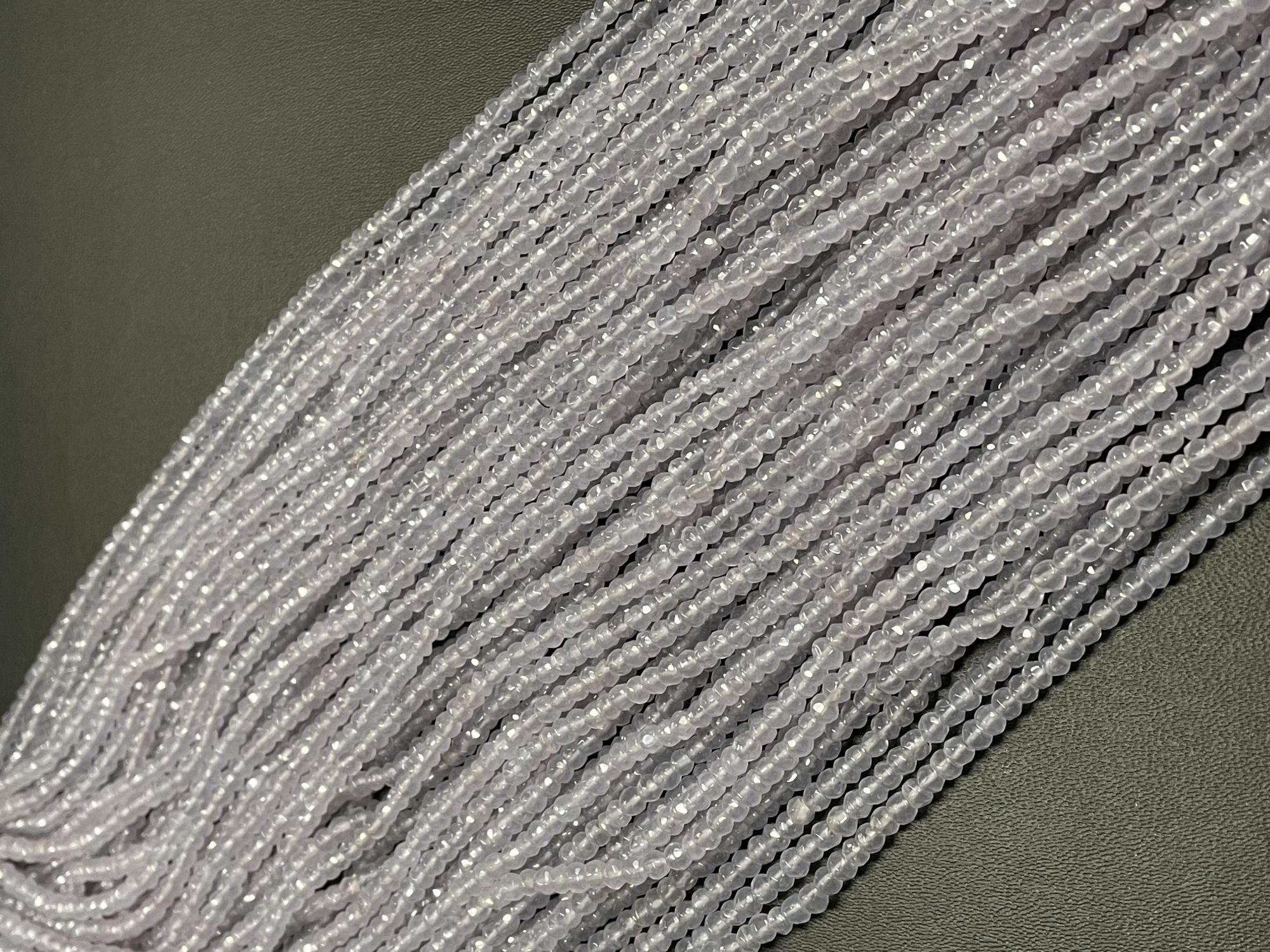 Lavender Chalcedony Rondelle Faceted