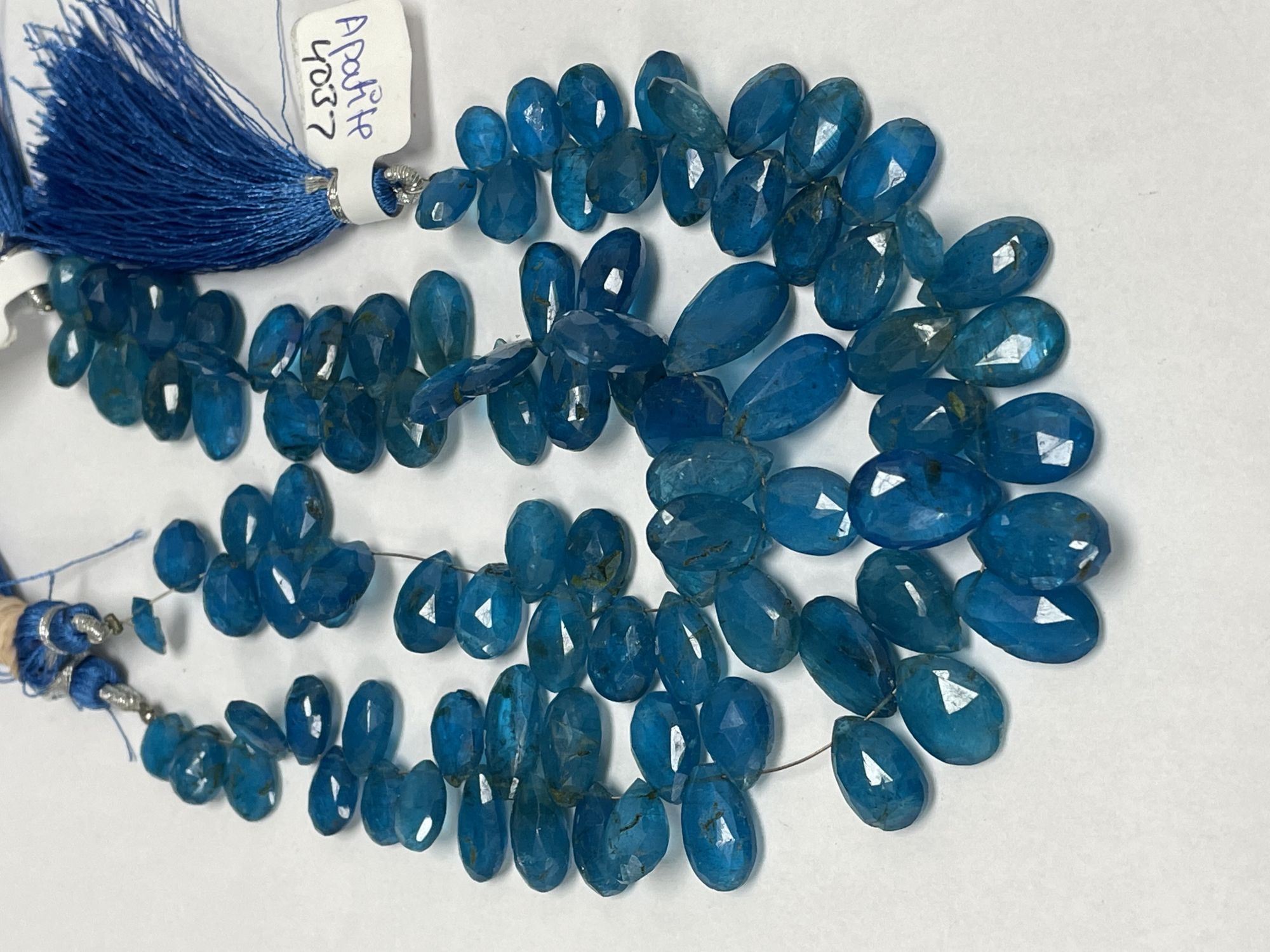 Blue Apatite Pear Faceted