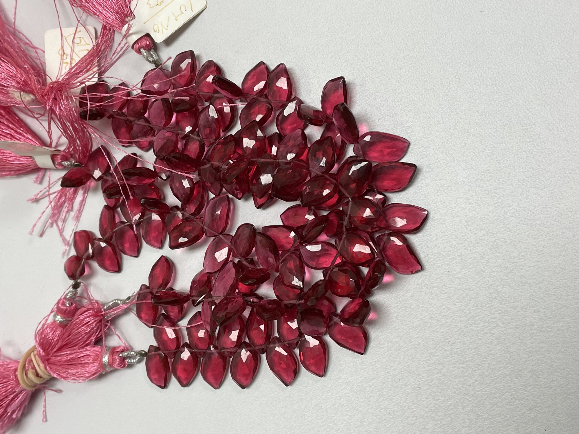 Rubilite Hydro Quartz Twisted Leaf Faceted