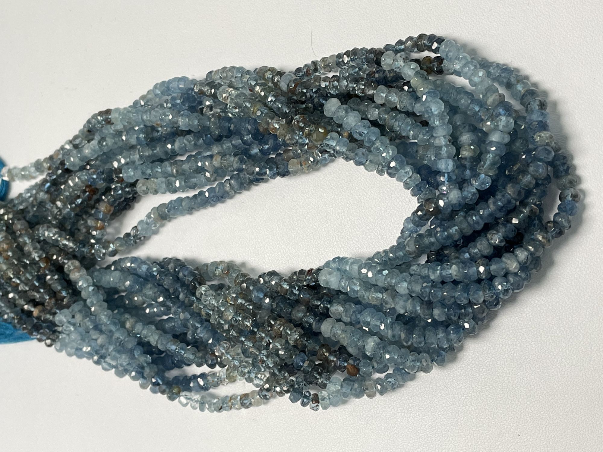 Multi Copper Aquamarine Rondelle Faceted